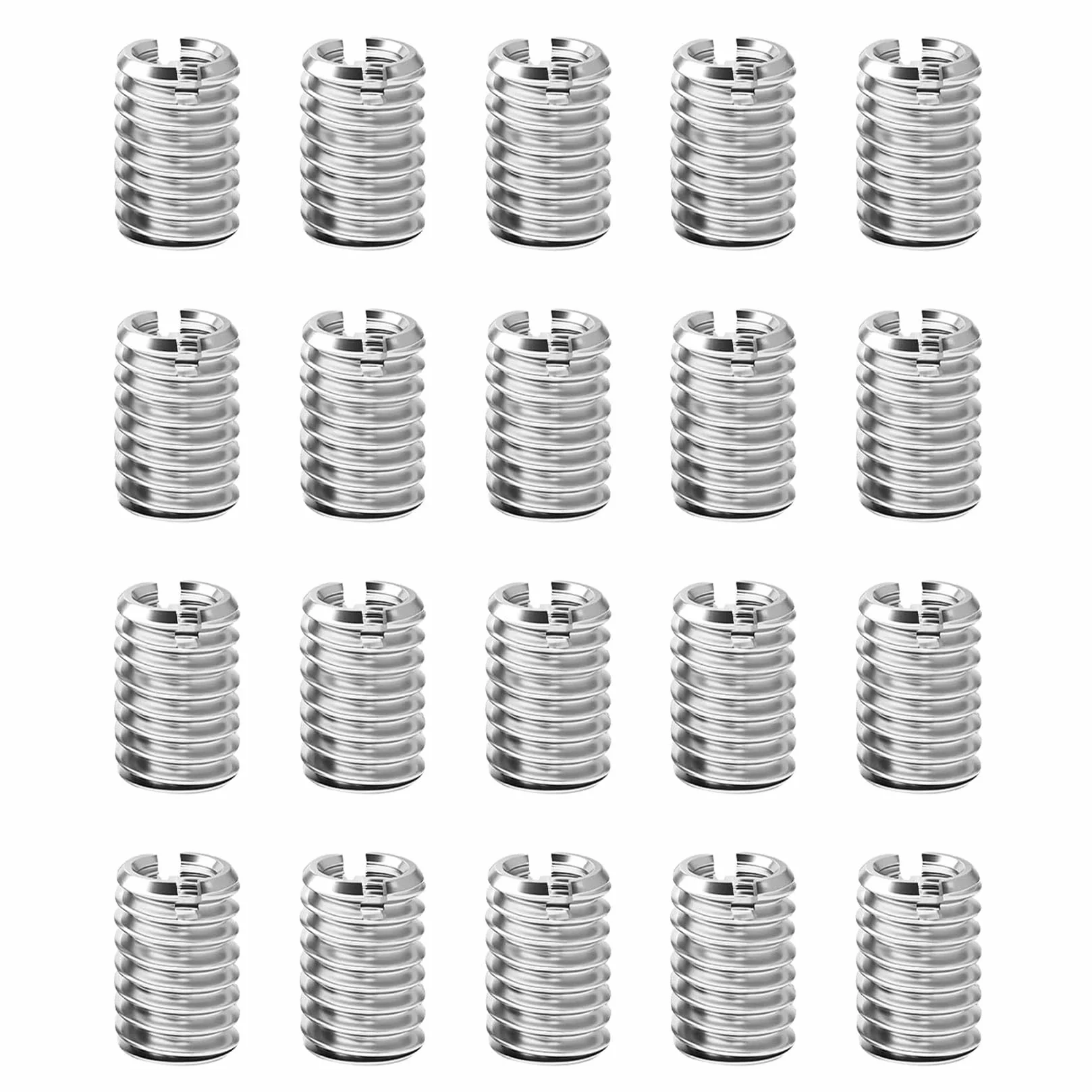 20 sztuk wkładów gwintowanych M10 na M6, wkładka gwintowana 12 mm, szybkogwintowana wkładka 12 mm, nakrętki redukcyjne, nakrętki gwintowane ze stali nierdzewnej, nakrętki gwintowane do naprawy gwintów