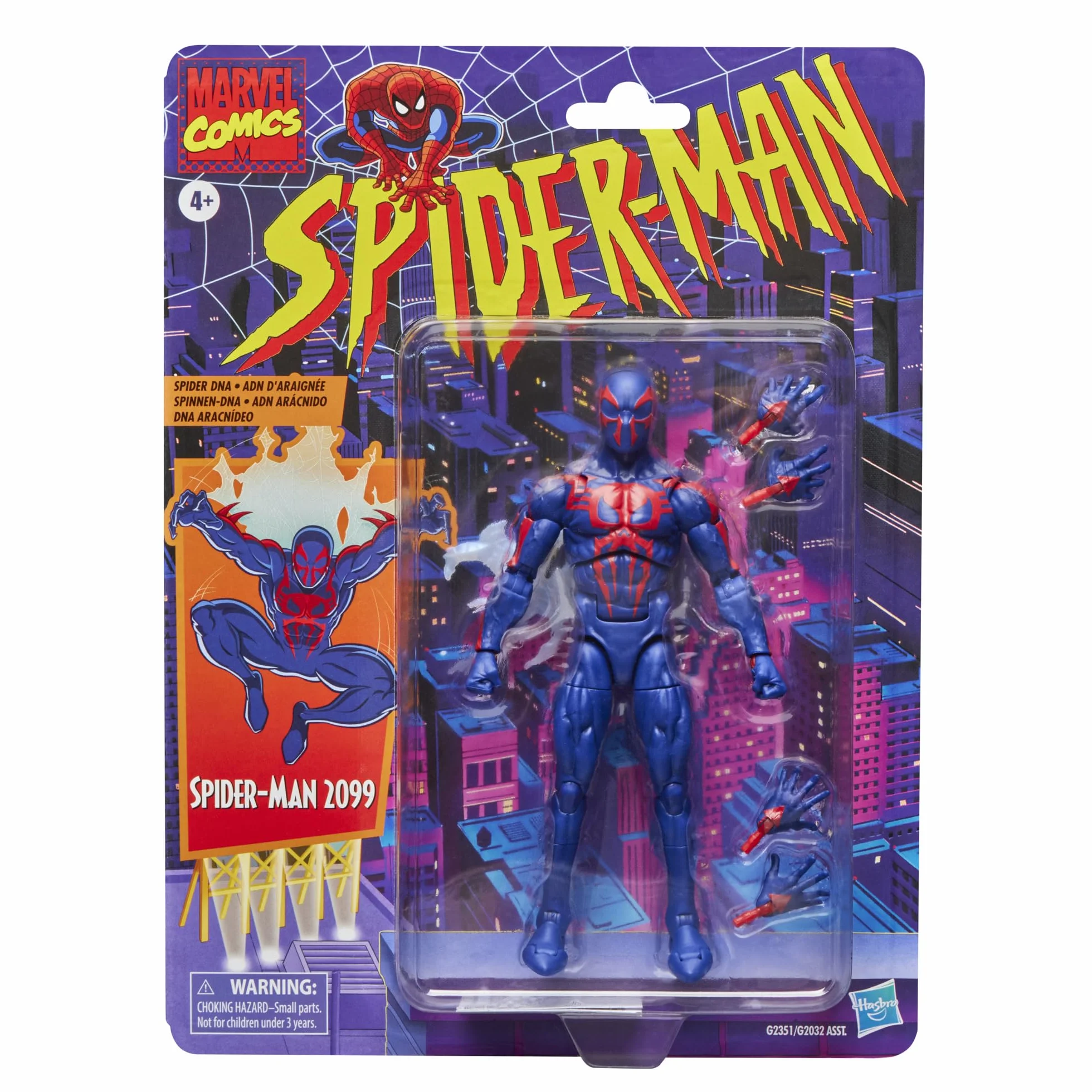 Spider-Man 2099 z serii Marvel Legends, 15-centymetrowa figurka kolekcjonerska z komiksów z kartą retro