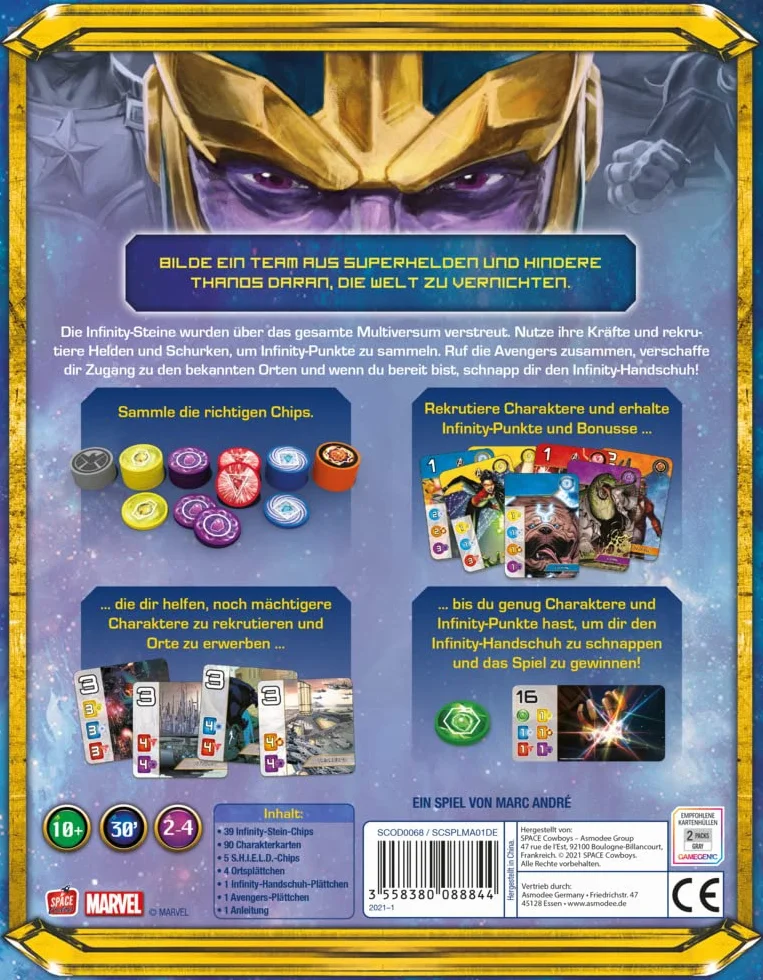 Asmodee | Space Cowboys | Splendor Marvel | gra rodzinna | gra karciana | dla 2-4 graczy | od 10+ lat | 30 minut | niemiecki