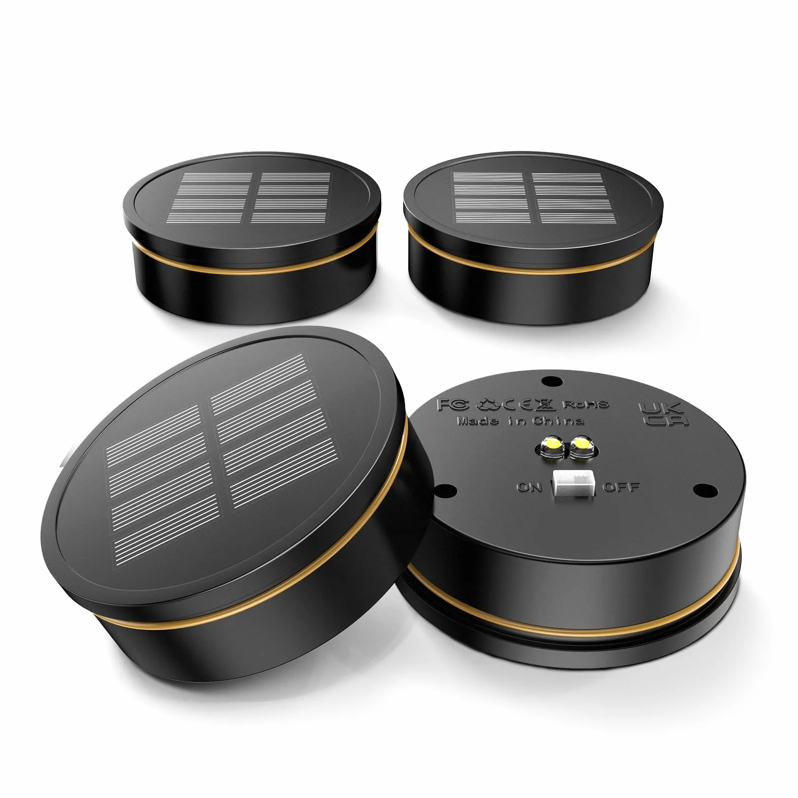 GEARLITE Zamiennik lamp solarnych, 8 cm, do ogrodu, lampy solarne, części zamienne z 2 diodami LED (ciepła / biała), pojemnik na baterie słoneczne 800 mAh z wysokowydajnymi panelami słonecznymi do