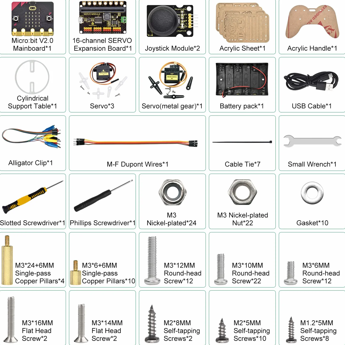 KEYESTUDIO BBC Micro:bit 4-DOF Robot Arm Kit (Include Microbit V2), STEM Education Kit with MakeCode/Python Coding for Programming Learning of Teenagers