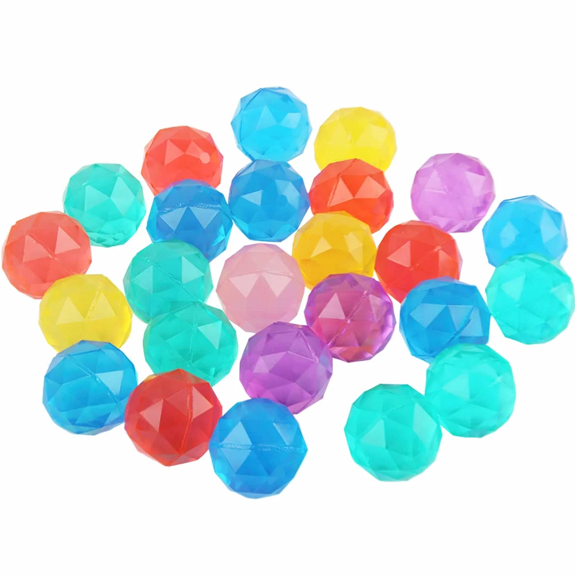 FineFun 25 sztuk 30 mm odbijające piłeczki dla dzieci, małe, gumowe, mieszane kolorowe odbijające się kulki, bouncing ball na przyjęcie urodzinowe