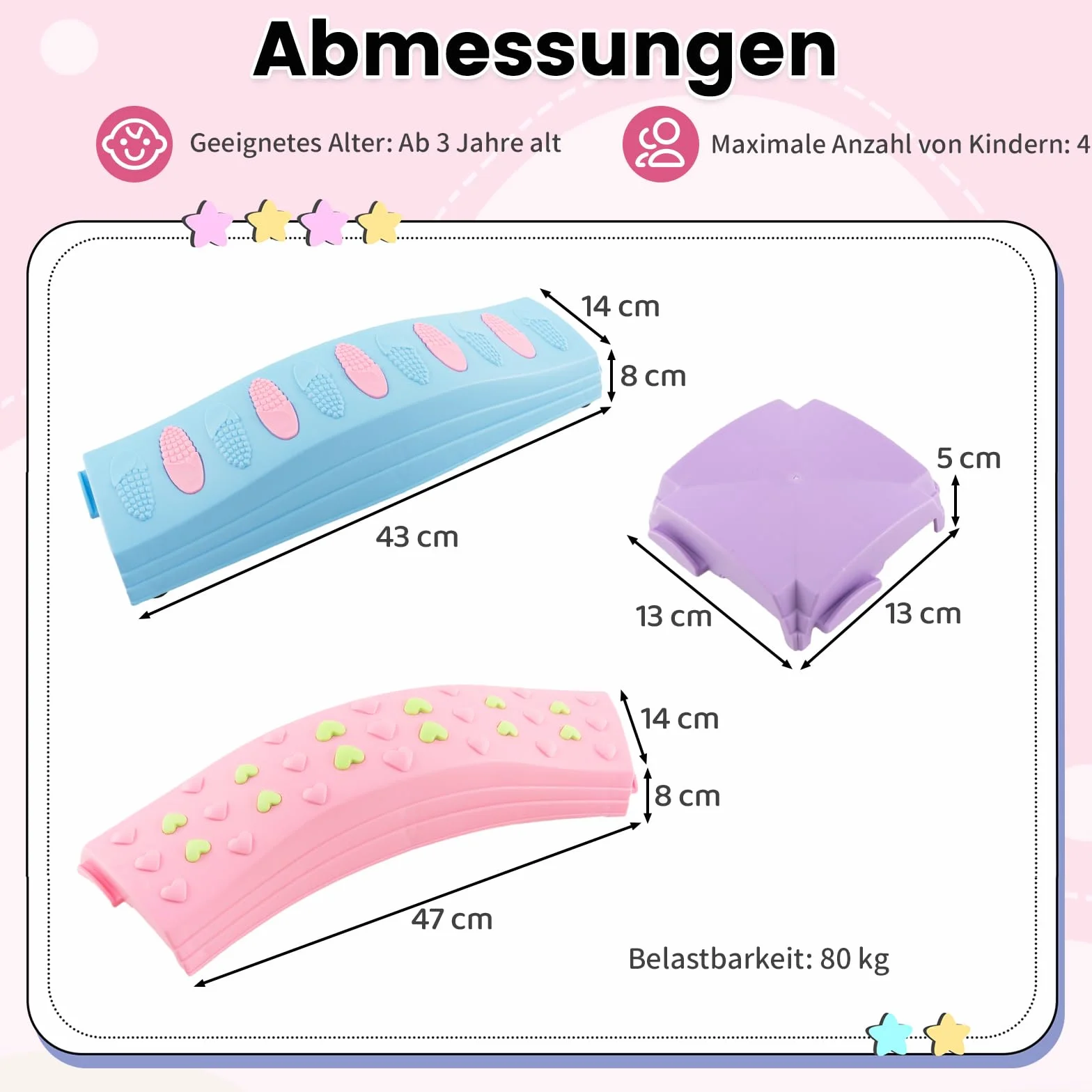 COSTWAY 20 szt. zestaw belek balansowych dla dzieci, klocki do balansowania do wewnątrz i na zewnątrz, kamienie do balansowania, obciążenie do 80 kg, dla dzieci od 3 lat