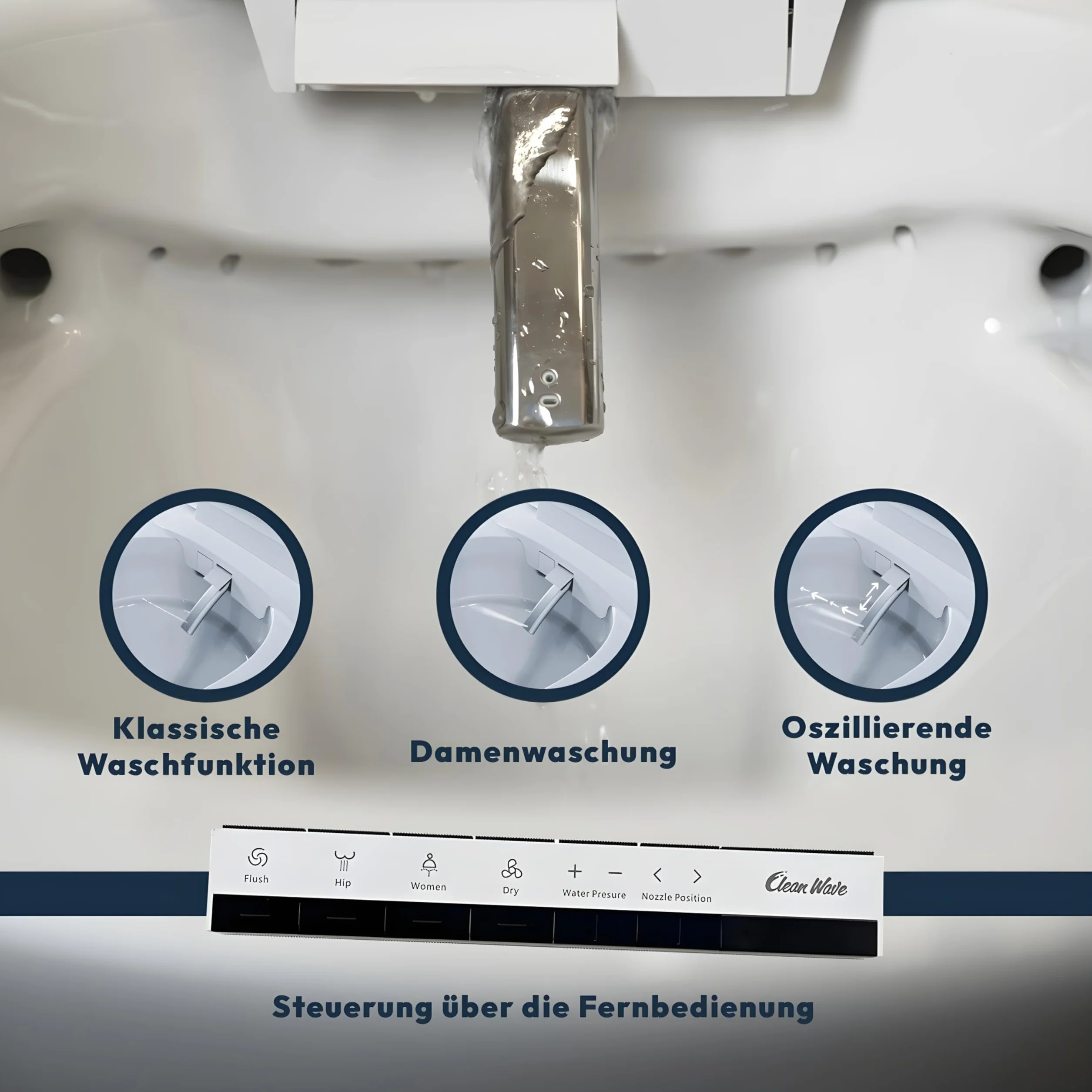 Inteligentna toaleta japońska – kompletne WC myjące z ciepłą wodą, sterylizacją UV, podgrzewaną deską i automatycznym otwieraniem – toaleta zapewniająca maksymalną higienę i komfort.