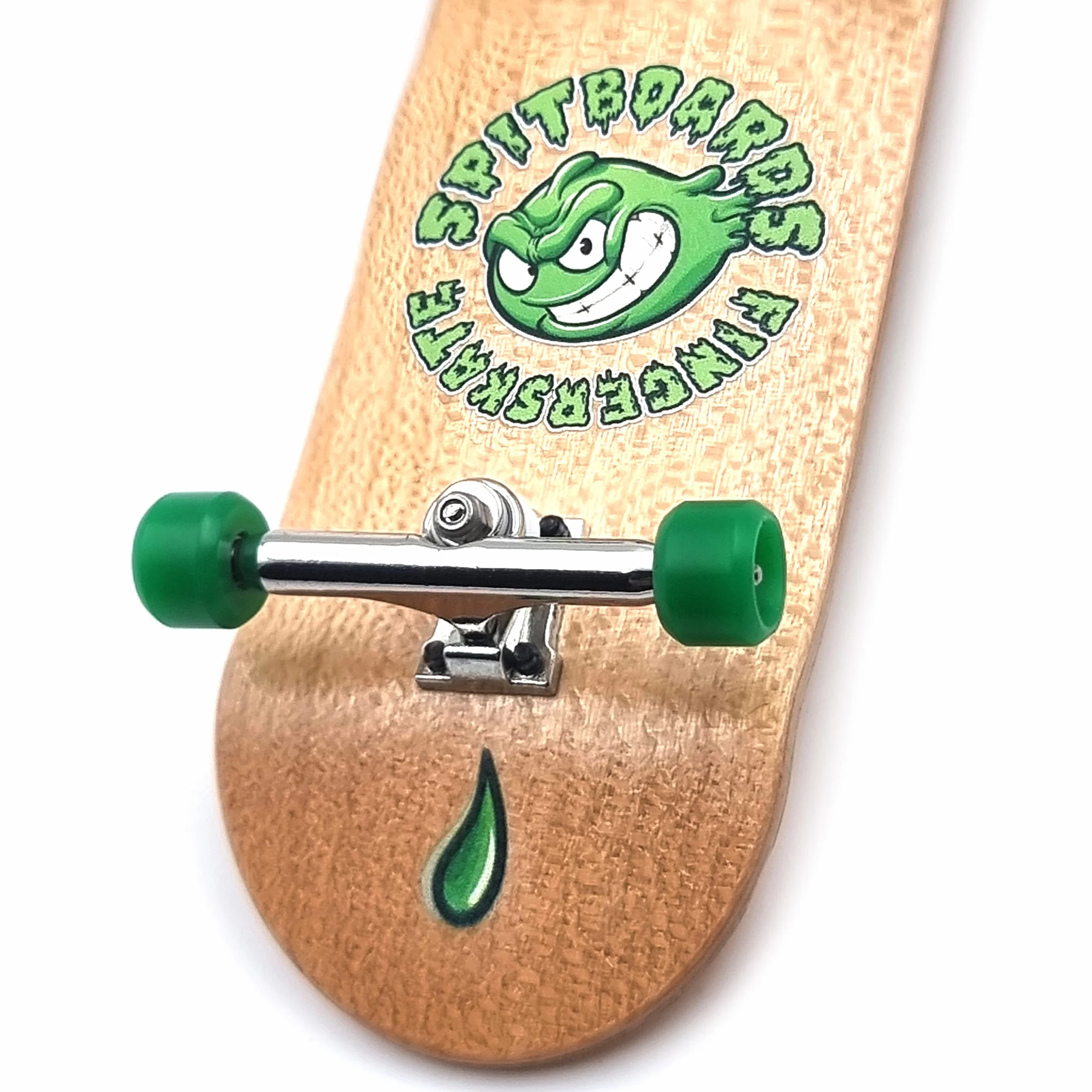 SPITBOARDS 34 mm x 96 mm Pro Fingerboard Set-Up (Complete) | Real Wood Deck | Pro Trucks with Lock-Nuts and Pro Bushings | poliuretanowe kółka Pro Wheels with Bearings | Round Emblemat (wersja
