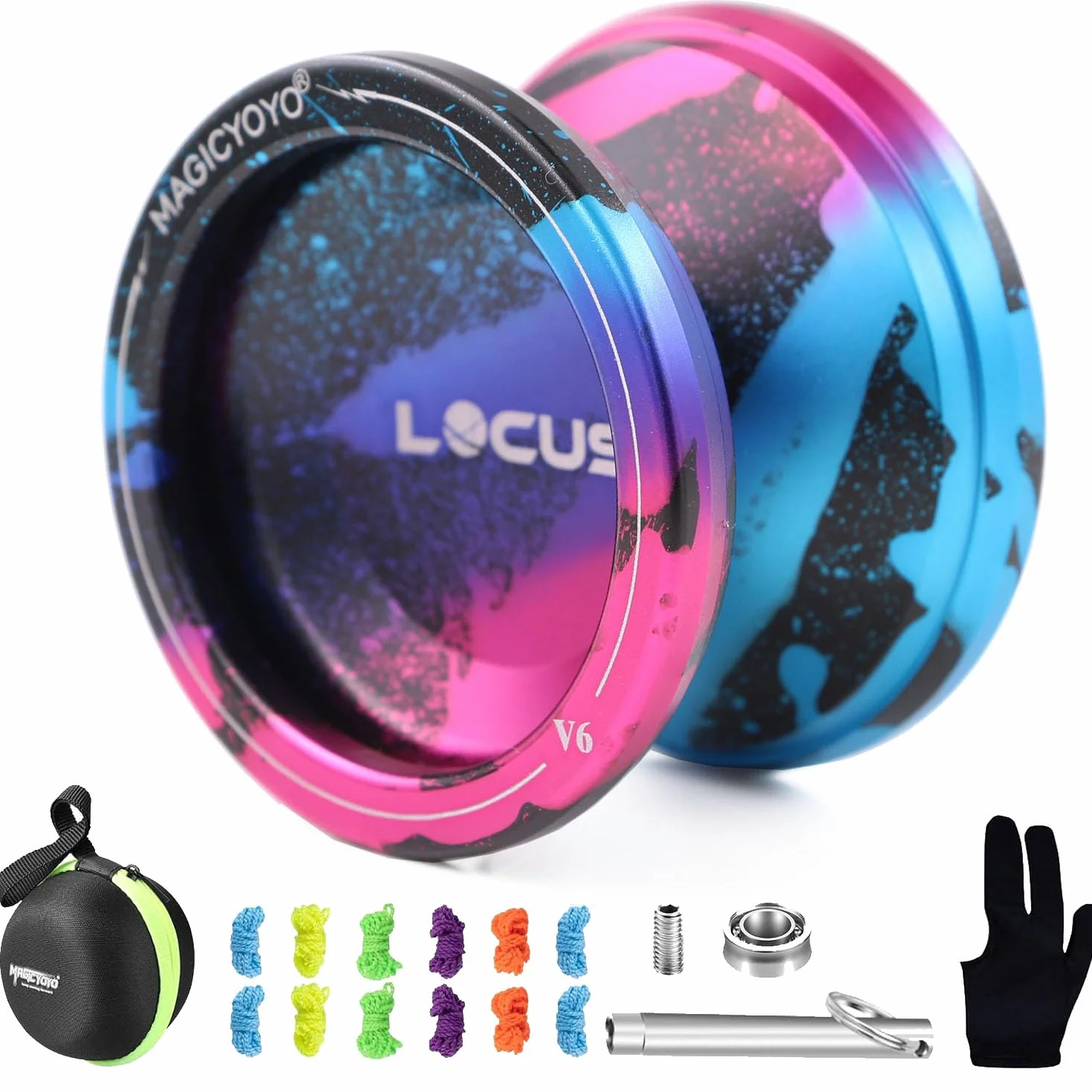 MAGICYOYO V6 Pro responsywne Yoyo z niereagującym łożyskiem metalowy dla dzieci dorosłych różowy czarny niebieski