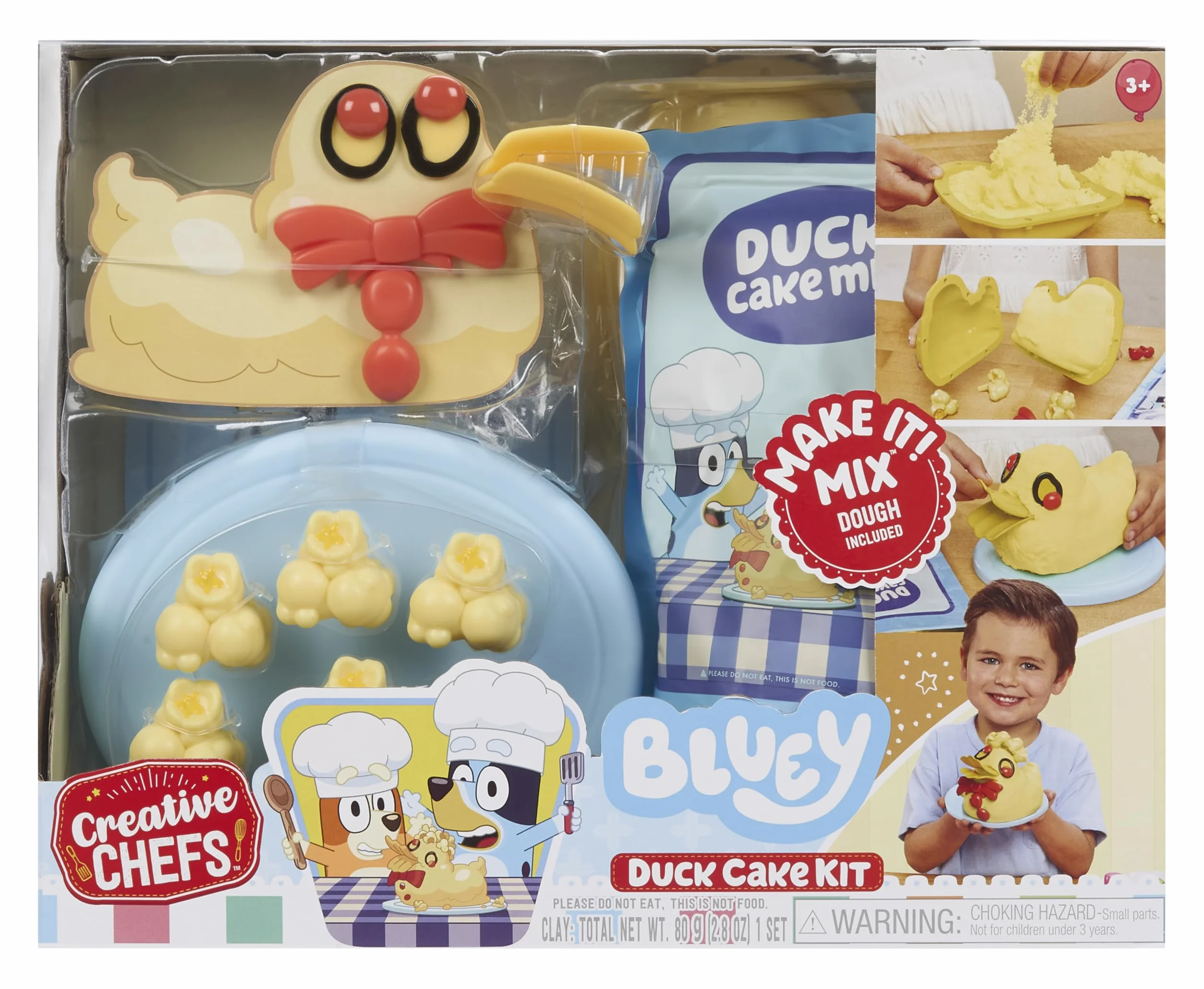 Little Tikes Creative Chefs Bluey Duck Cake Kit Zestaw do Zabawy w Gotowanie z Masą Make It Mix i 15 Akcesoriami