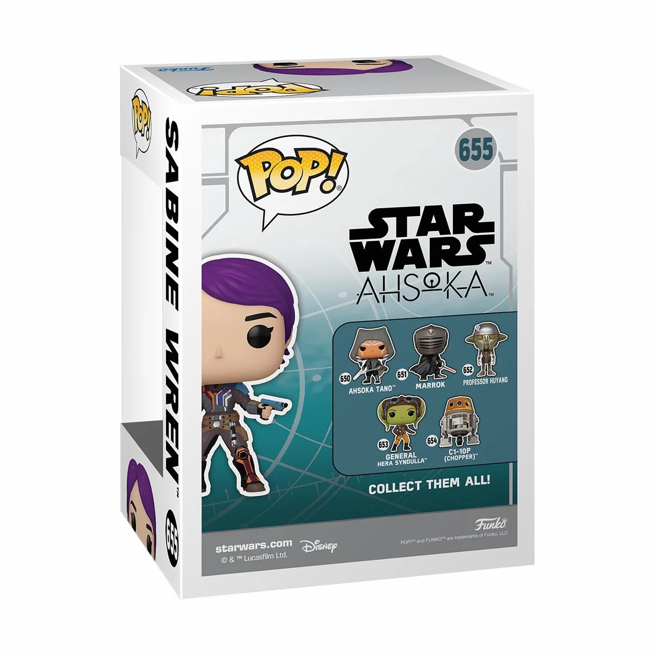Funko POP! Star Wars: Ahsoka TV - Sabine Wren - Glow In the Dark - Amazon Exclusive - Kolekcjonerska figurka winylowa - Pomysł na prezent - Oficjalny towar - Zabawki dla dzieci i dorosłych - Fani TV