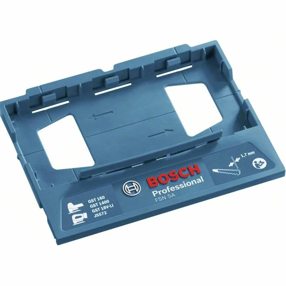 Bosch Professional: osprzęt do wyrzynarek FSN SA (adapter do cięć prostoliniowych wyrzynarką z zastosowaniem szyny prowadzącej, 1 brzeszczot do wyrzynarek T 344 DP do drewna)