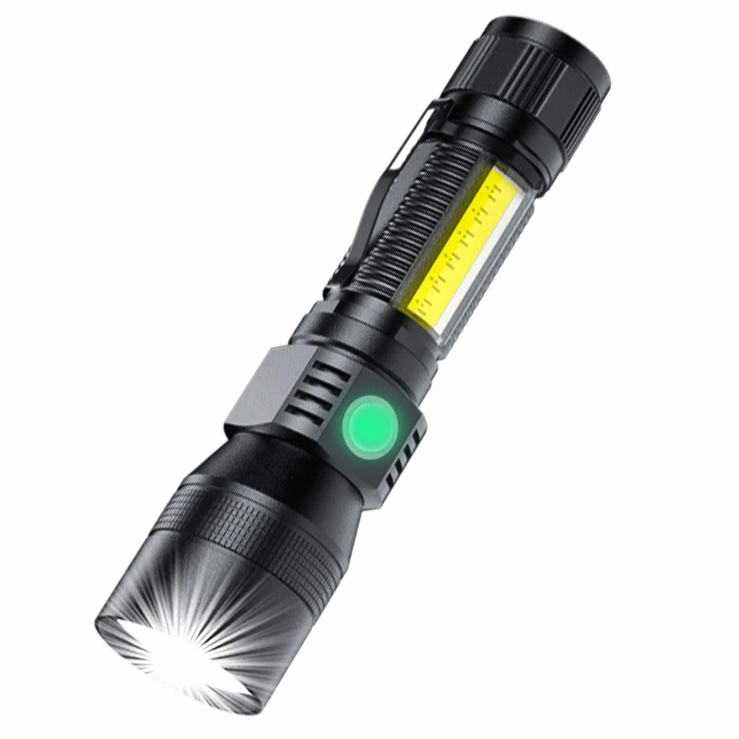 AOMEES Latarka UV z zoomem, 395 nm, czarne światło, bardzo jasna, ładowalna, z czarnym światłem, IPX4, wodoszczelna, mini akumulator, z 7 trybami pracy, 1 szt