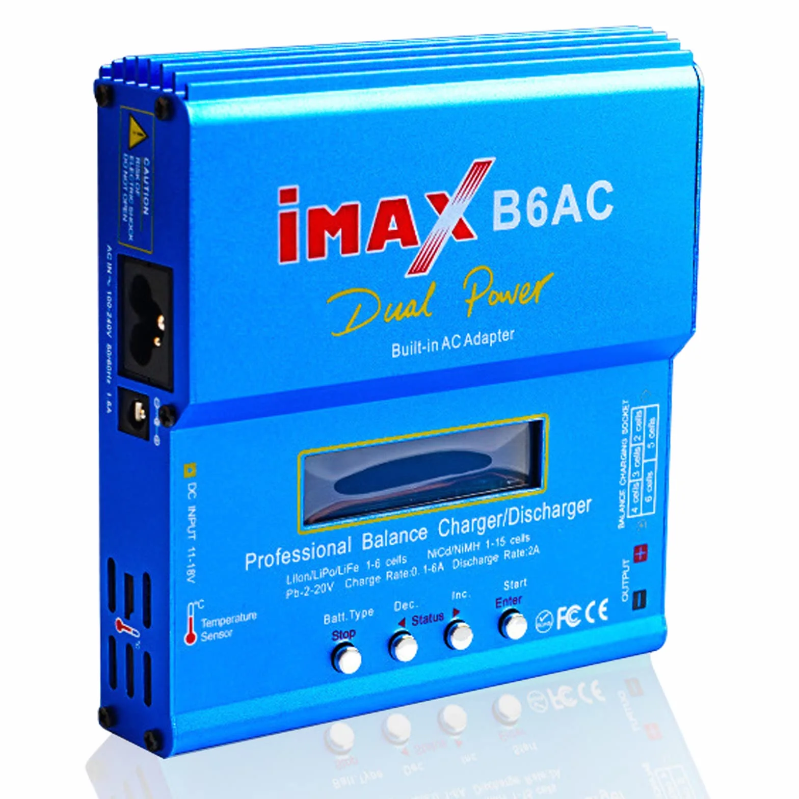 WANGCL IMAX B6AC Lipo ładowarka do akumulatorów B6 80 W cyfrowa ładowarka LCD Lipo 11-18 V z adapterem do kwasu ołowiowego NI-CD/NI-MH 1-6S LI-PO