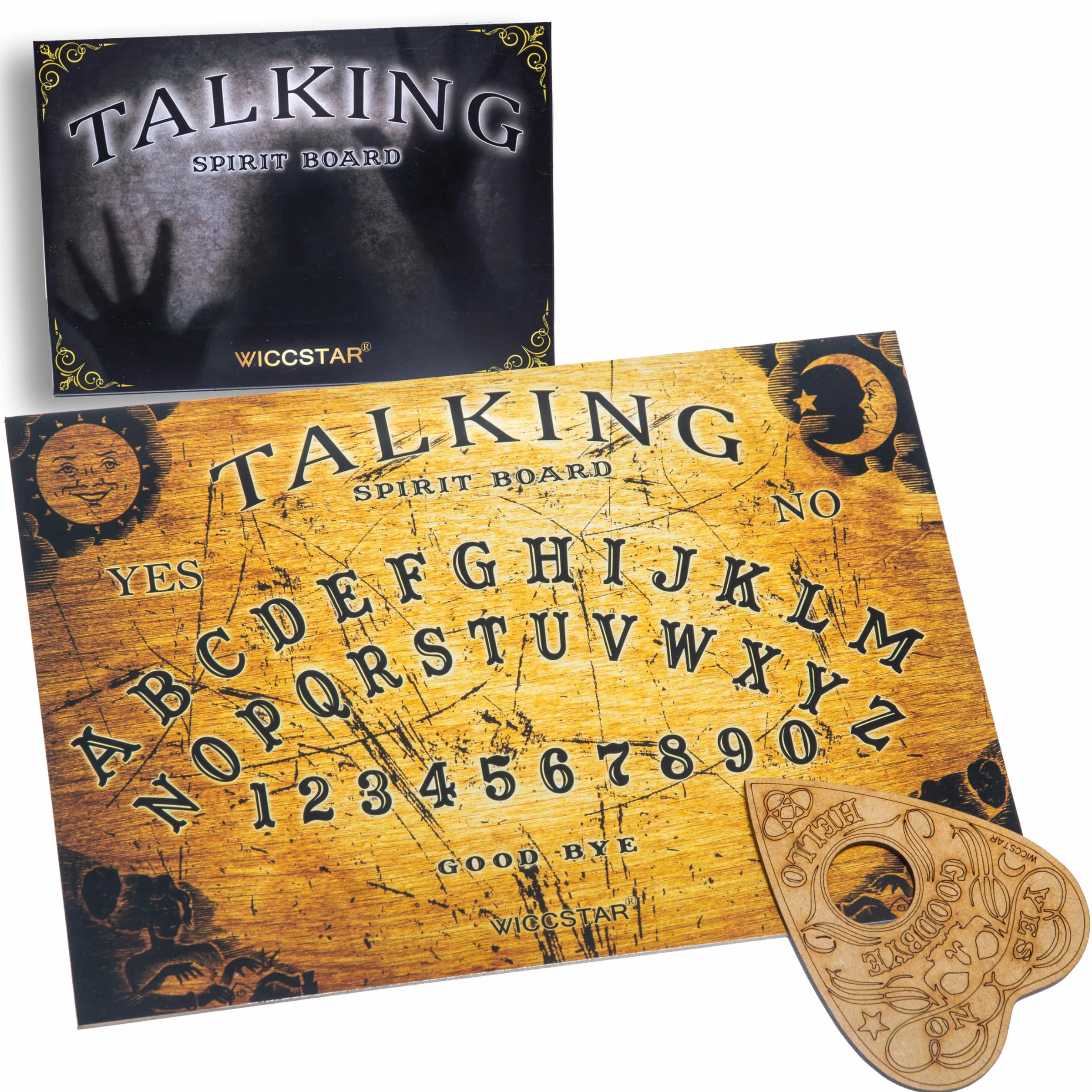 Drewniana deska Ouija – deska czarownicy ze szczegółową instrukcją (może nie być dostępna w języku polskim)