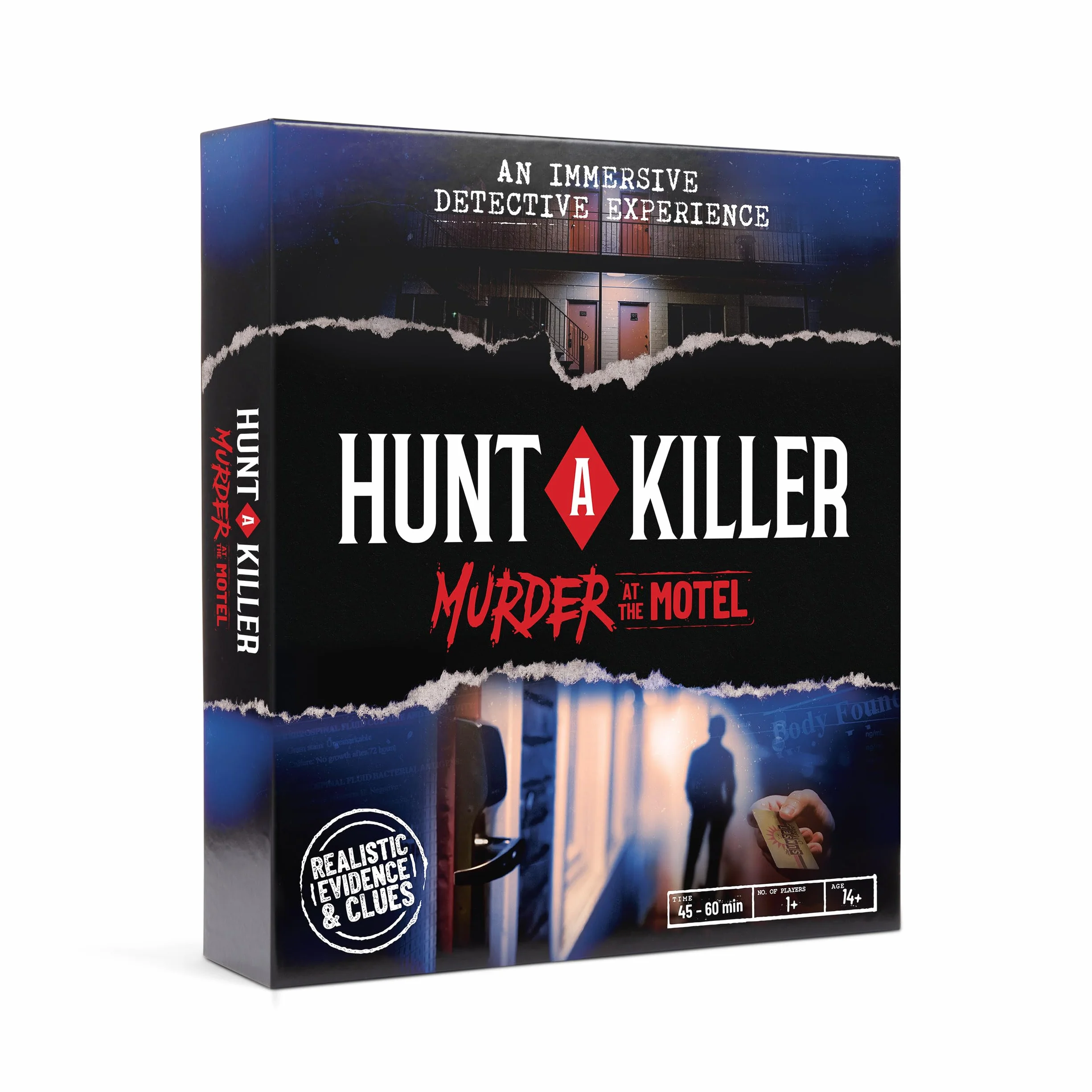 Hunt A Killer - Zabójstwo w motelu, wciągająca tajemnicza gra morderstwa - Podejmij nierozwiązaną sprawę jako niezależne wyzwanie, na randkę lub z rodziną i przyjaciółmi jako detektywiści, wiek 14 lat