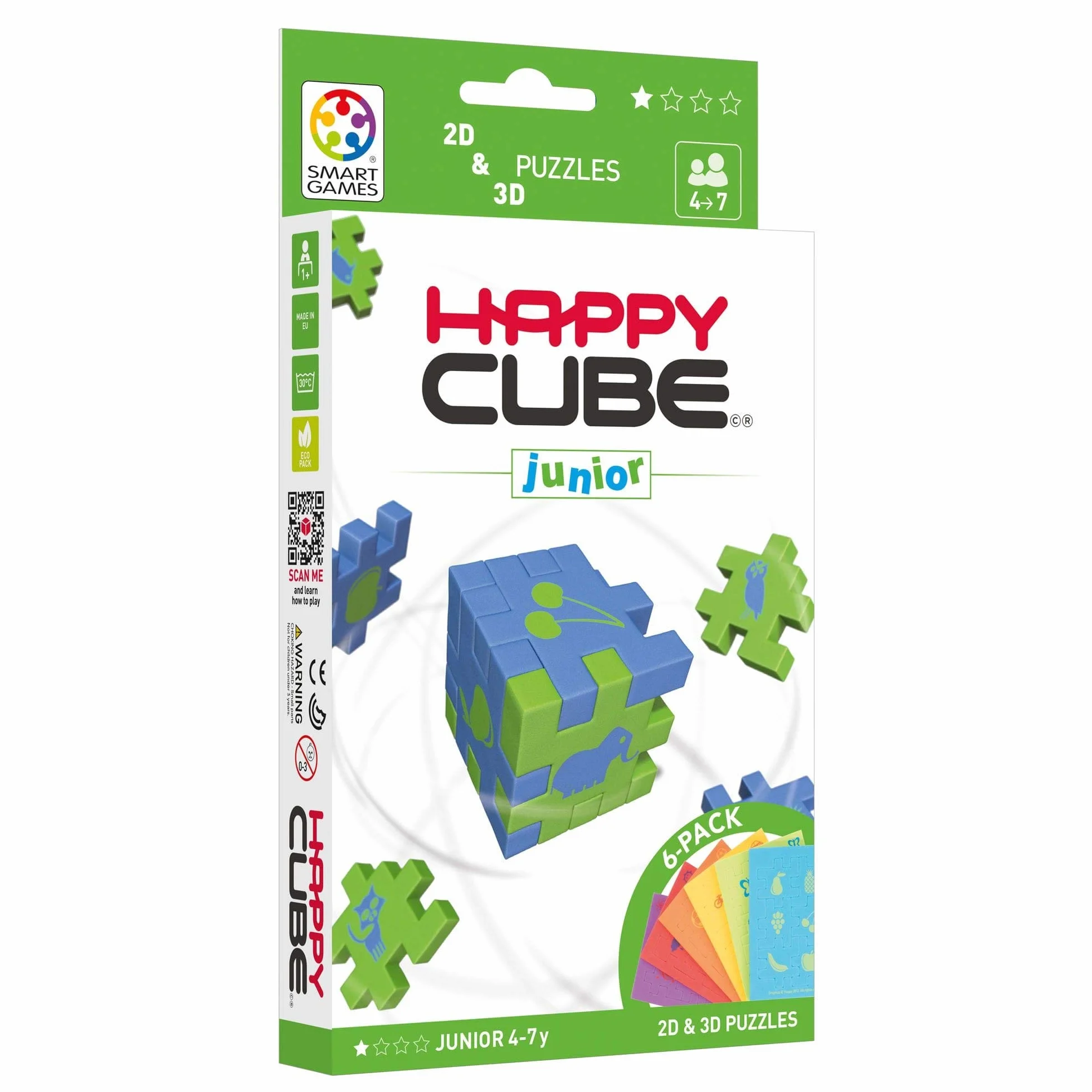 HAPPY HCJ300 Junior Cardboard Box 3D Puzzle Pack of 6