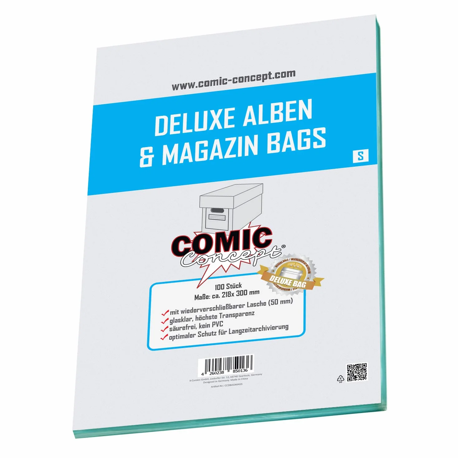 Comic Concept Deluxe Alben & Magazin Bags S (218 x 300 mm)