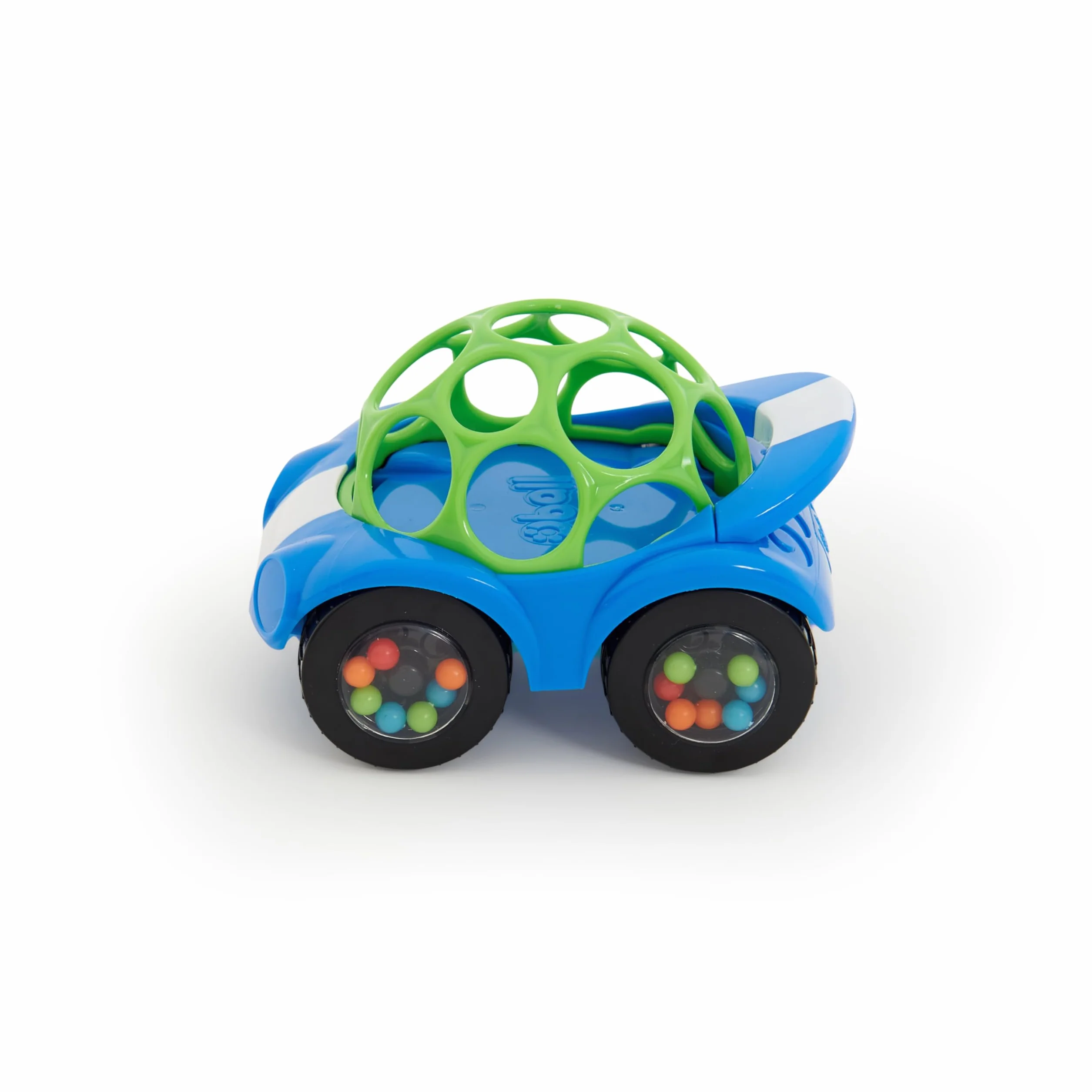 Bright Starts, Oball, Rattle & Roll Buggie zabawkowy samochód z grzechotką, niebiesko-zielony