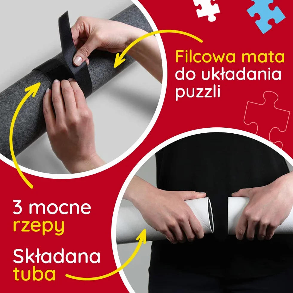 Trefl - Mata do Układania Puzzli, 500-6000 Elementów – Do Przenoszenia i Przechowywania Puzzli, z Mocnymi Rzepami, Duży Rozmiar, Do Układanek o Rozmiarze do 136x96 cm