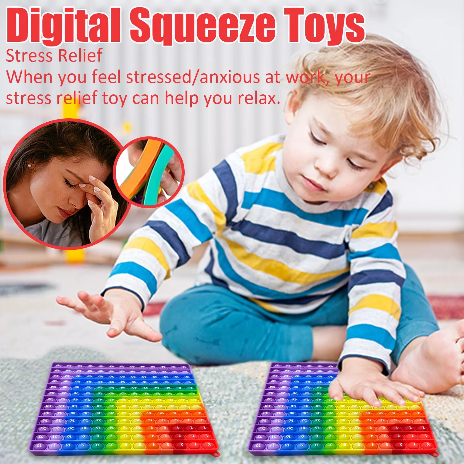 Popit Fidget Toys Popet, zabawka edukacyjna, 20 x 20 cm, zabawka edukacyjna, dwustronna, antystresowa, push Bubble Fidget Toy dla dzieci i dorosłych