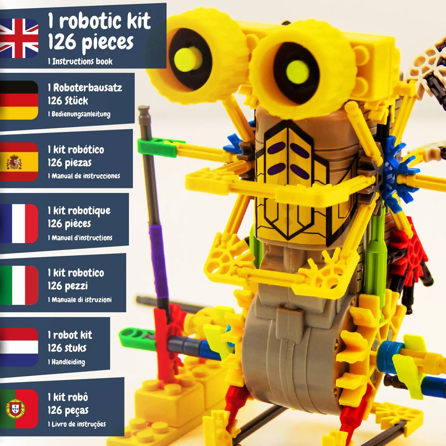 Science4you - Robotyka Betabot, robot do samodzielnego budowania z tym zestawem klocków, zabawka edukacyjna UNT, dla dzieci od 8 lat, 23 x 6,5 x 22