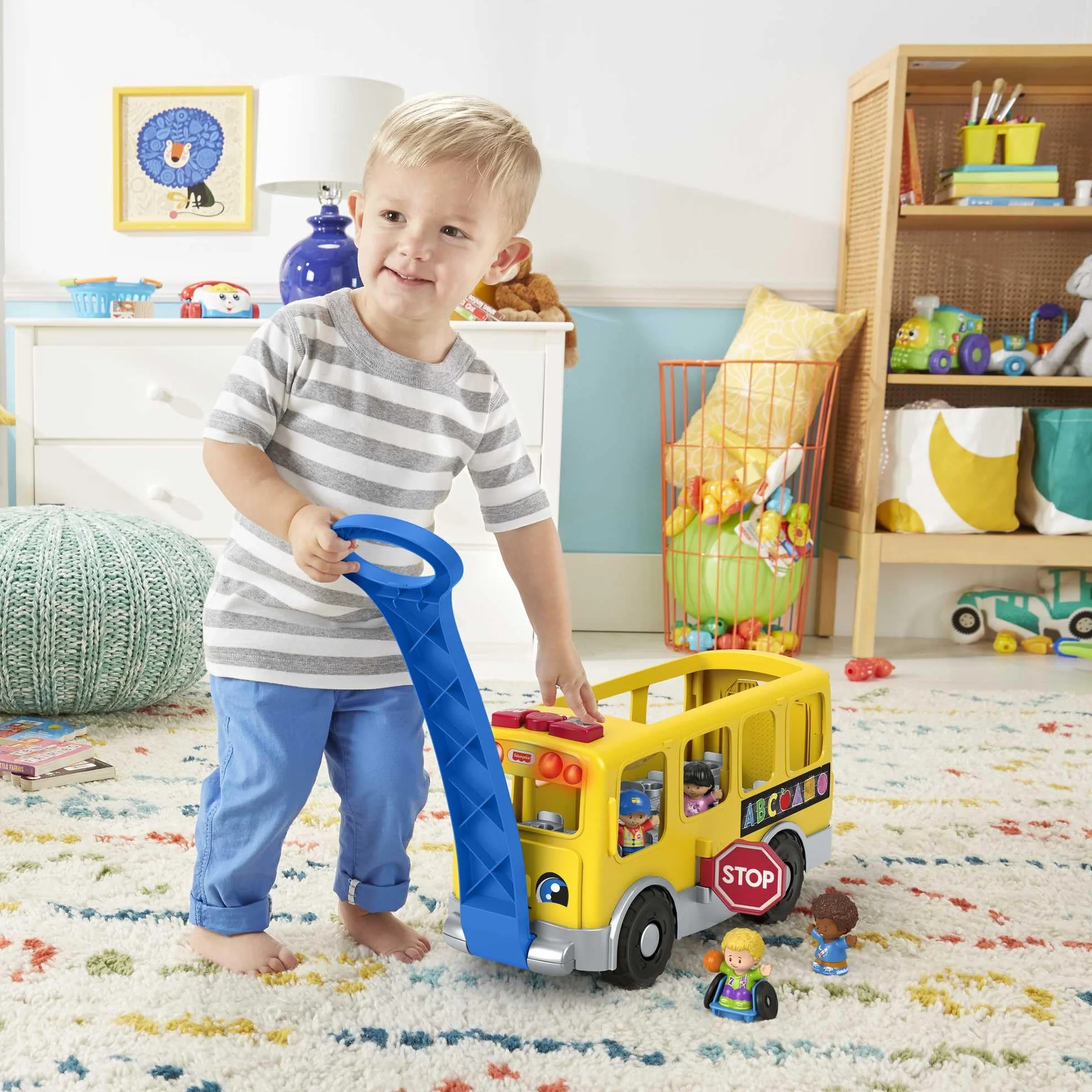 Fisher-Price - Little People autobusy szkolne, żółte, duże, (Mattel GTL68) wersja hiszpańska