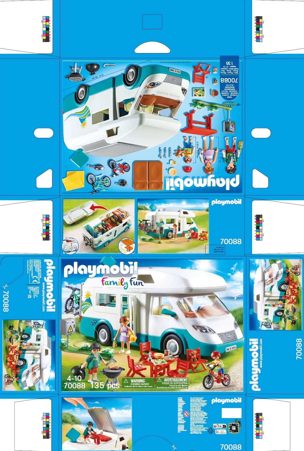 PLAYMOBIL Family Fun 70088 Rodzinne auto kempingowe, ze zdejmowanym dachem i wieloma dodatkami, od 4 lat