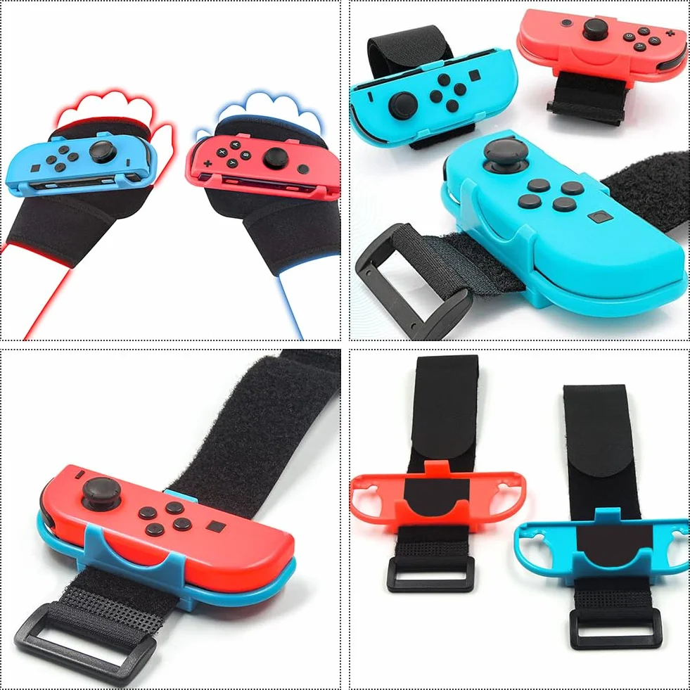 Cerioll 2 x pasek kompatybilny z przełącznikiem, paski do Nintendo Switch, regulowany elastyczny pasek kompatybilny z Joycon, opaska do tańca dla dorosłych i dzieci