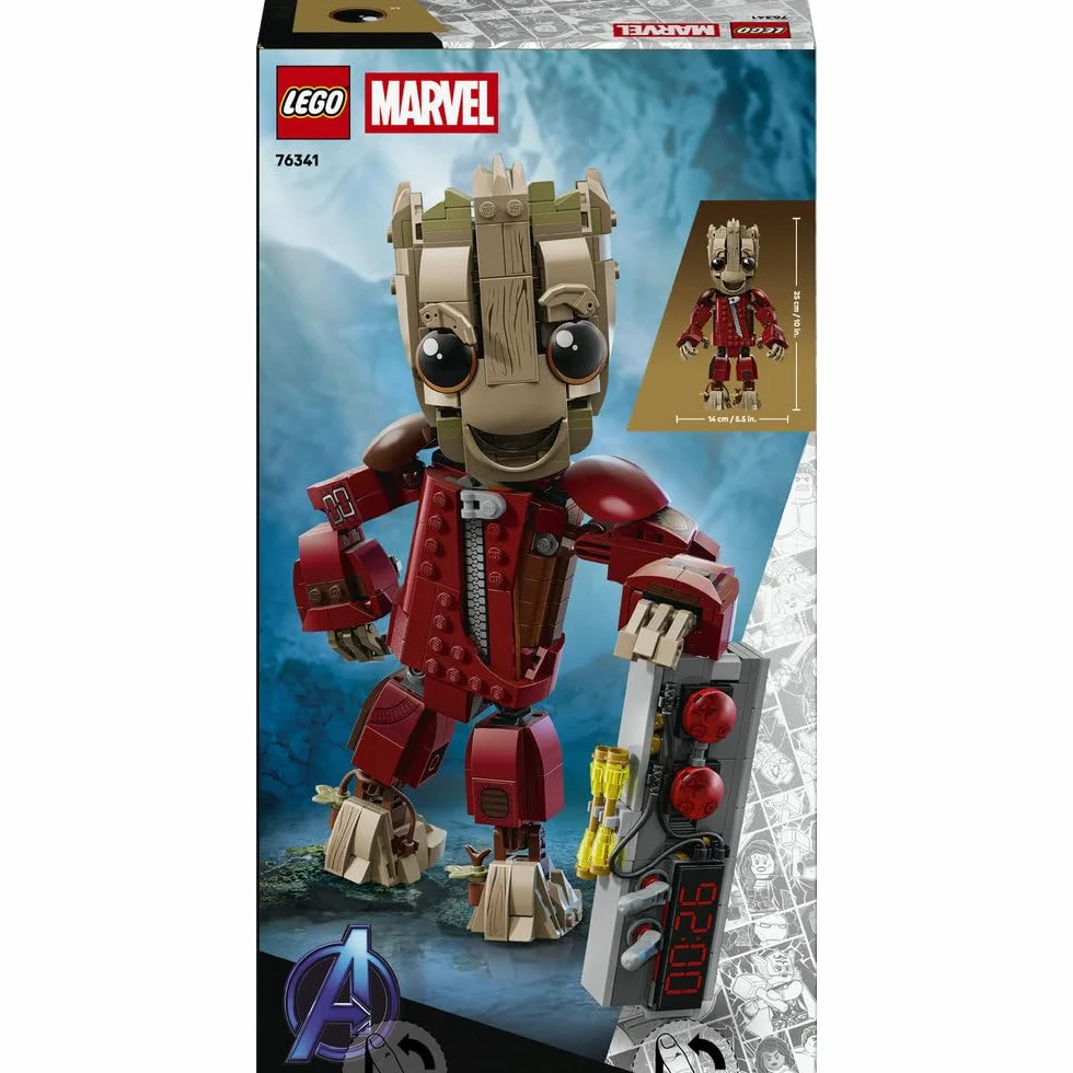 LEGO ǀ Marvel Groot w stroju Ravagera, zabawka dla dzieci do zbudowania, ruchoma figurka superbohatera z filmu Strażnicy Galaktyki Vol. 2, pomysł na prezent dla chłopców i dziewczynek od 10 lat 76341
