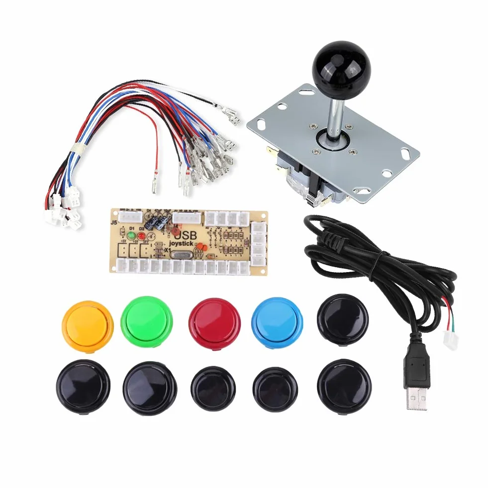 Joystick do kontrolera PC, gra zręcznościowa z zerowym opóźnieniem Zestawy DIY Części Joystick 10-przyciskowy Koder USB do komputera MAME Stwórz własną maszynę do gier zręcznościowych