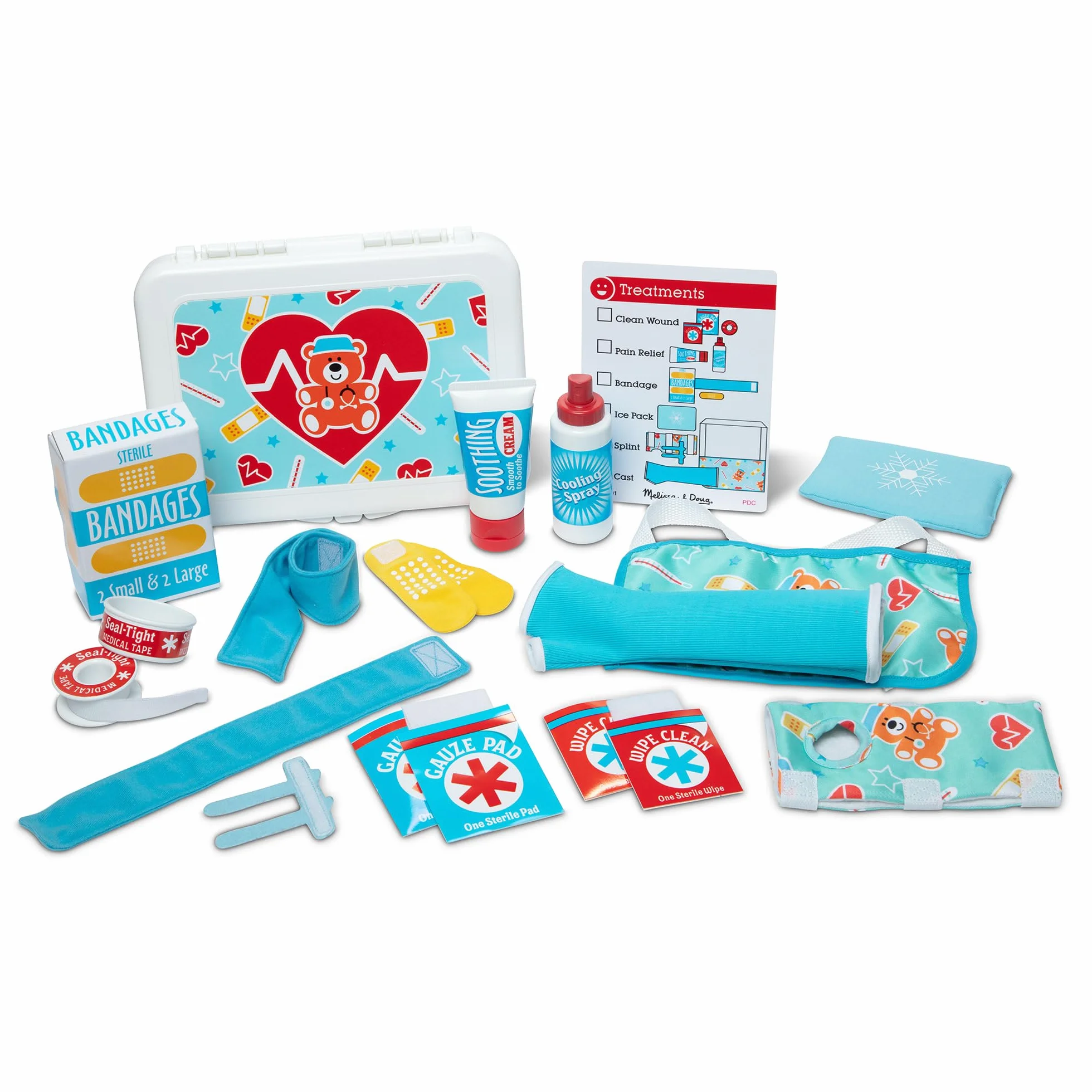 Melissa & Doug Get Well zestaw pierwszej pomocy zestaw do zabawy | udawaj zabawę, zestaw pierwszej pomocy | 3+ | prezent dla chłopca lub dziewczynki