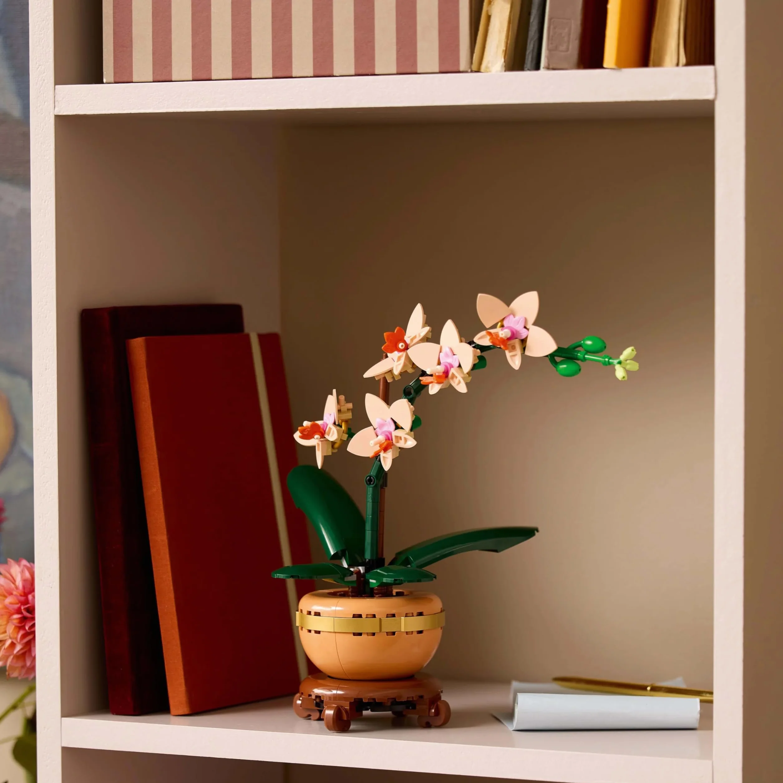LEGO Botanicals Mała Orchidea, Kreatywny Zestaw dla Dorosłych Miłośników Roślin, Dekoracja do Domu i Biura ze Sztucznym Storczykiem w Doniczce, Pomysł na Prezent dla Kobiety i Mężczyzny, 10343