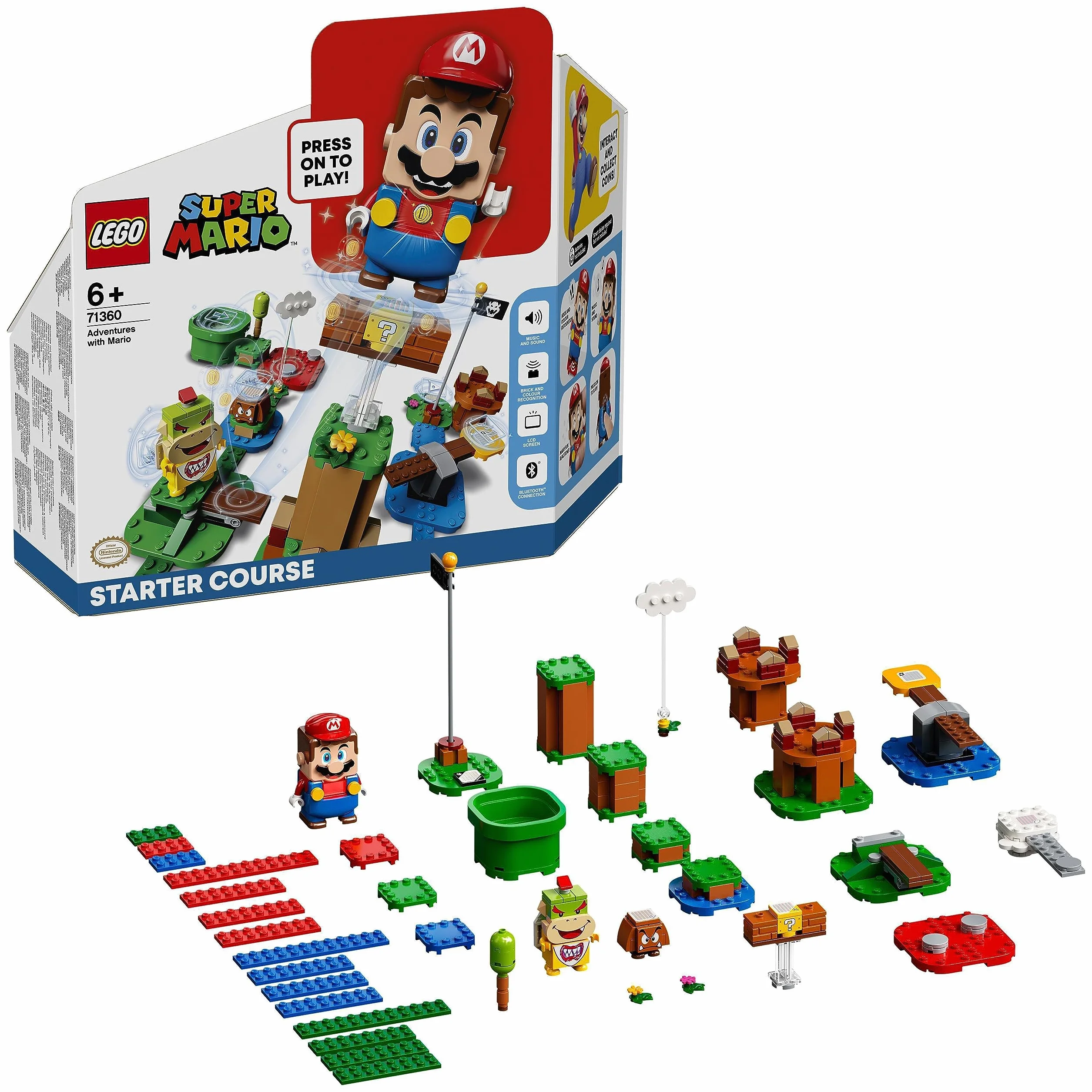 LEGO Super Mario Przygody z Mario — zestaw startowy, Kreatywna Kolekcjonerska Zabawka dla Dziecka do Zbudowania, Pomysł na Prezent dla 6-latka, dla Chłopca i Dziewczynki i Fanów Gry, 71360