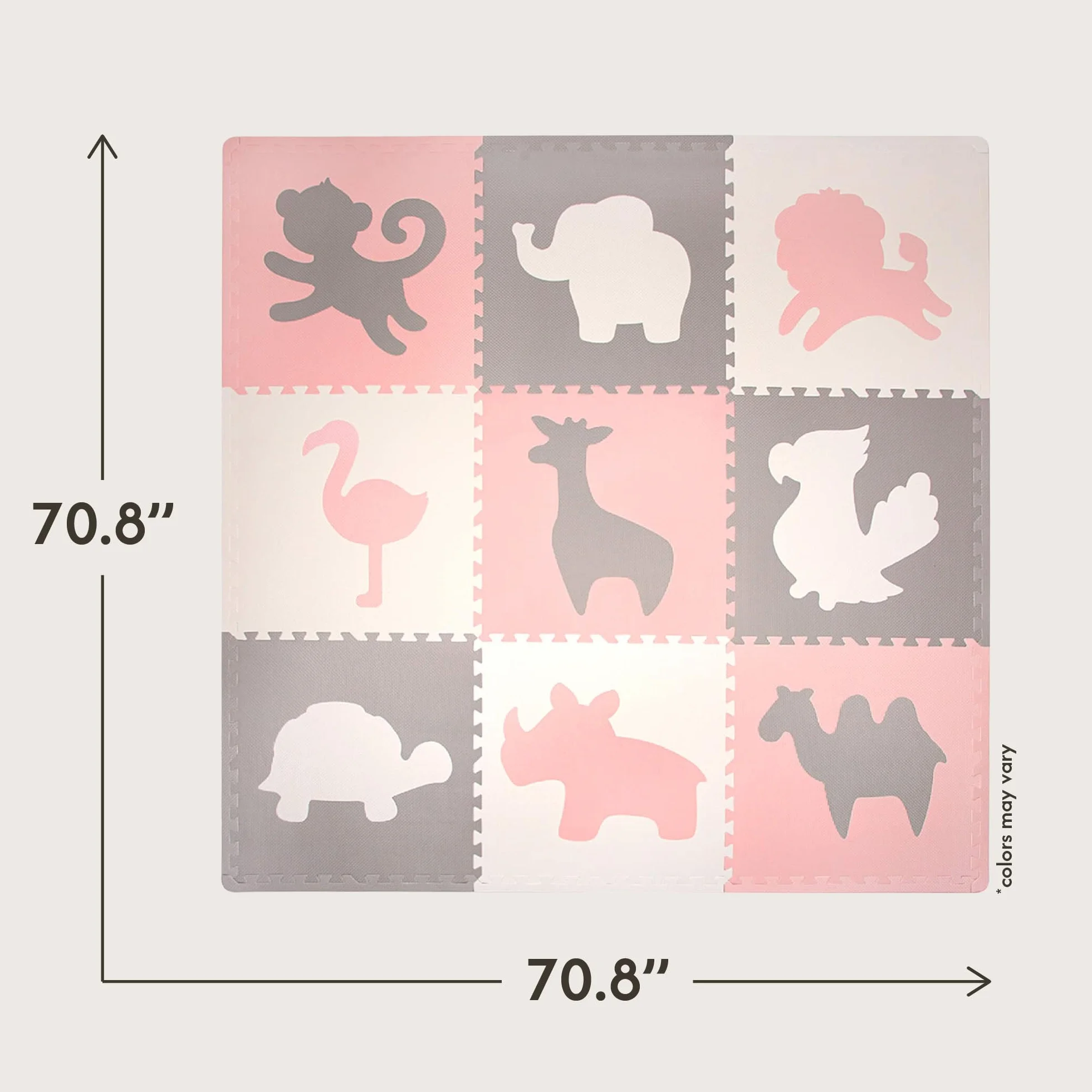 Stylowa Mata Puzzle dla Niemowląt 1,8x1,8m Afryka – 9 XXL Płyt 60x60cm – 20% Grubsza & Miękka Mata do Zabawy dla Dzieci – Bezpieczna, Bezwonna, Łatwa w Czyszczeniu Mata do Raczkowania