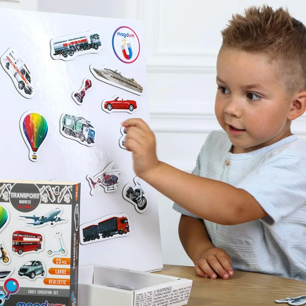 25 magnesów transportowych dla dzieci – gry edukacyjne od 3 lat