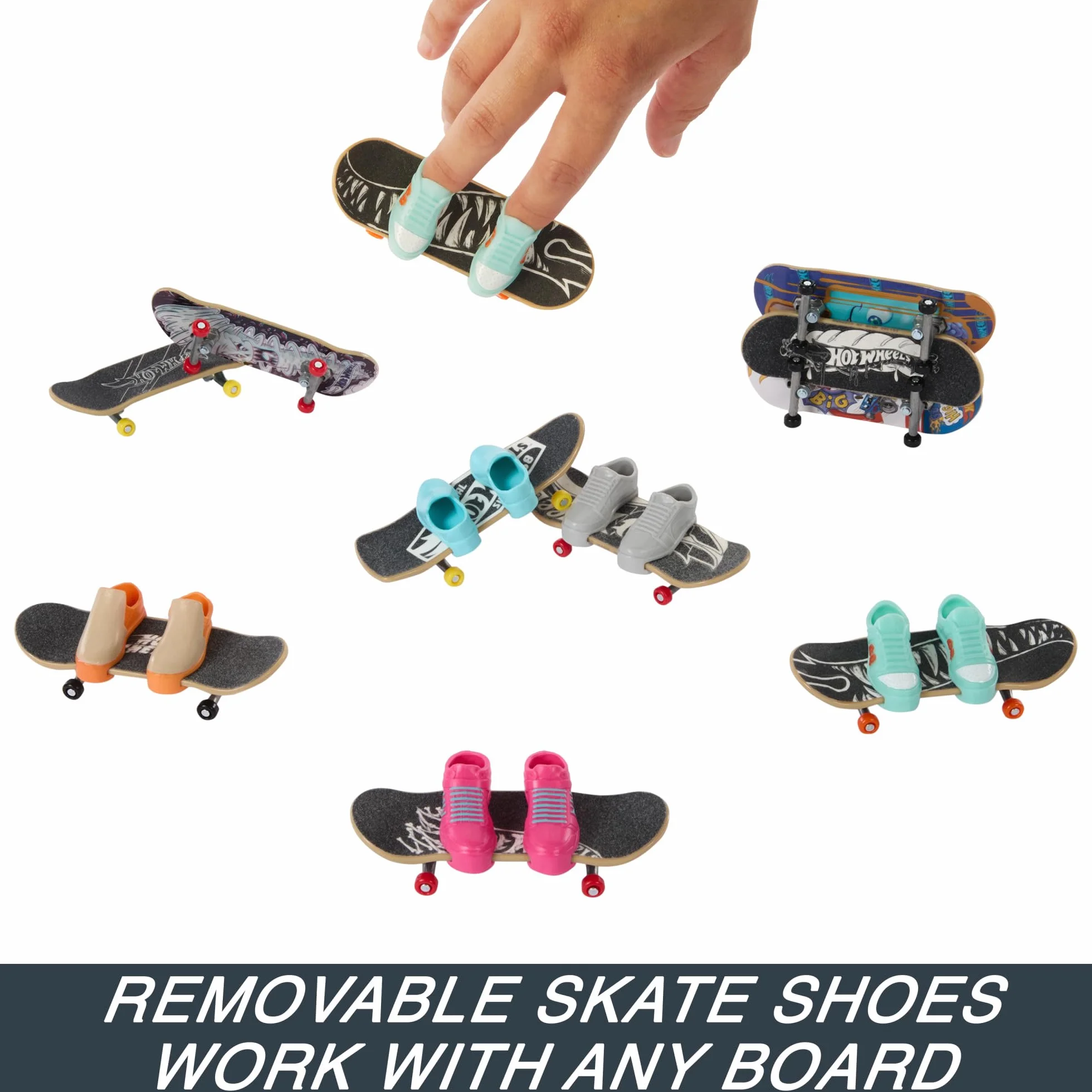 Hot Wheels Skate Zestaw 10 deskorolek do jazdy palcami i 5 par butów HTP59