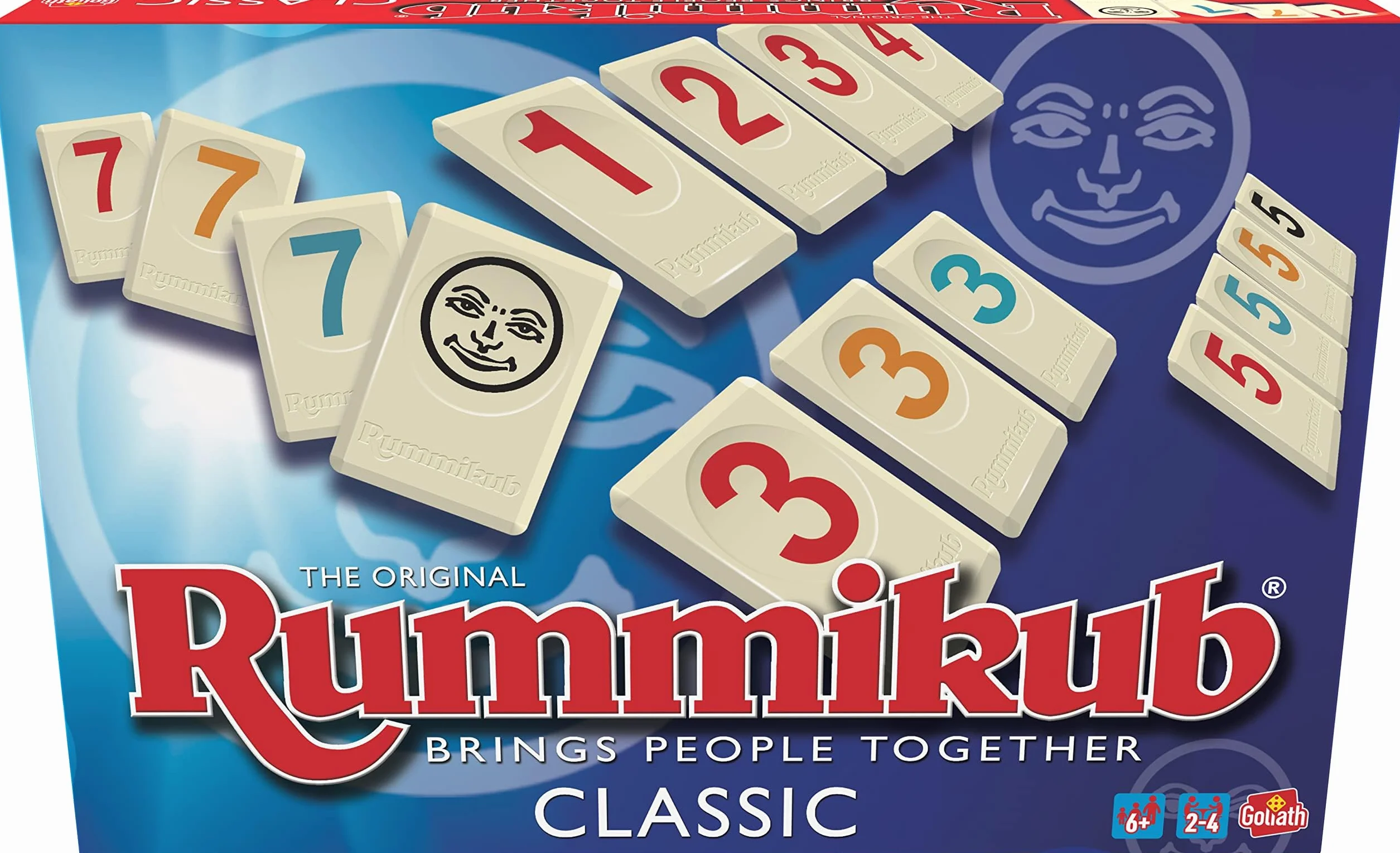 Goliath RUMMIKUB Original Classic, gra planszowa dla dorosłych i dzieci od 6 lat, strategia numeryczna, zabawka edukacyjna dla 2-4 graczy, wspiera logiczne myślenie, wersja wielojęzyczna