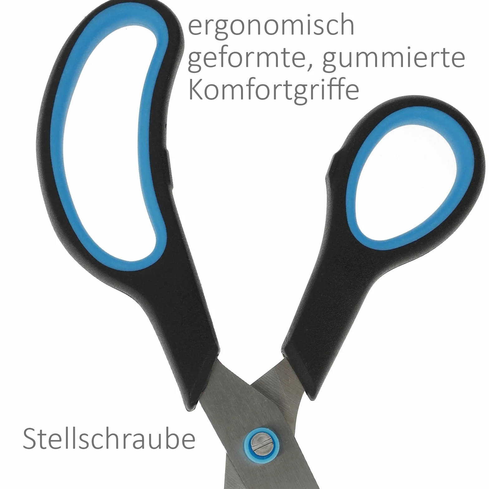 Westcott N-90027 00 Easy Grip Zestaw nożyczek 3 Sztuki 13 cm 21 cm 25 cm czarno-Niebieski