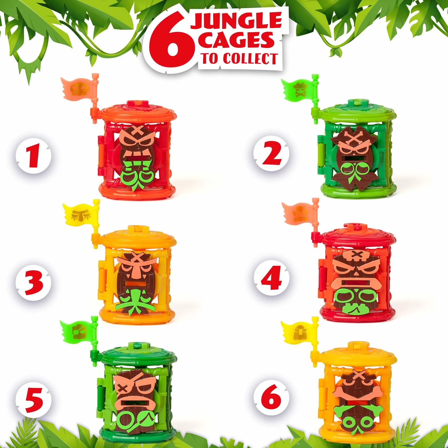 PIRATIX, ADVENTURE WORLD Seria Crazy Jungle, Captain Pack Pharaonix– zawiera 4 figurki Piratix,w tym 1 złotego kapitana,4 akcesoria,1 klatkę,1 armatę,2 ekskluzywne monety,2 flagi. Zestaw 4 z 6