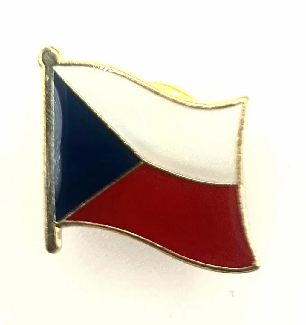 Czechy Czechosłowacja metalowa emalia flaga państwa przypinka odznaka, Metal