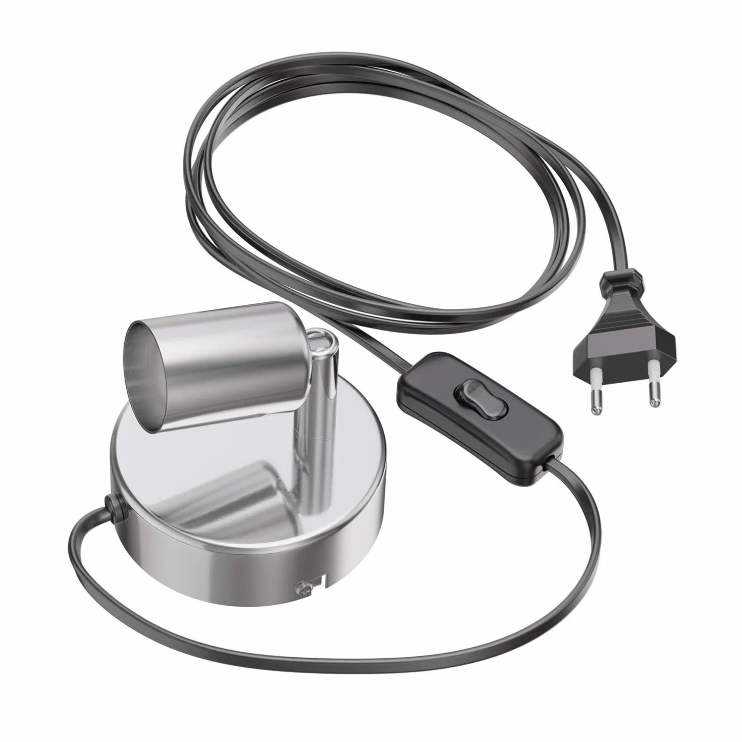 ledscom.de Lampa do czytania/światło ścienne LUNARA, przełącznik, wtyczka, stal nierdzewna matowa, 1x GU10 maks. 25W