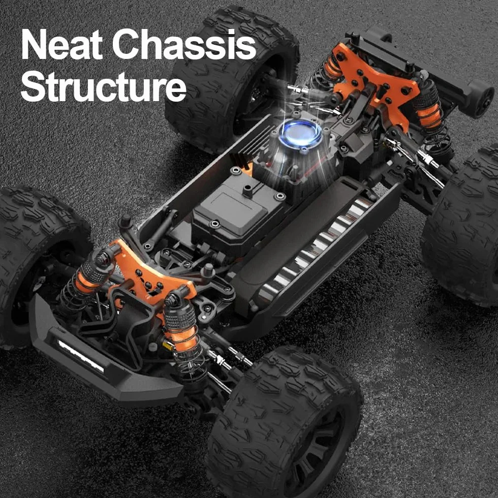 Zdalnie sterowany samochód dla dorosłych, 1/14, maksymalna prędkość 100 km/h, bezszczotkowy silnik 3S RC, wysoka prędkość, Offroad Drift, 4WD Off Road Race Buggy, 3 baterie (fioletowy)
