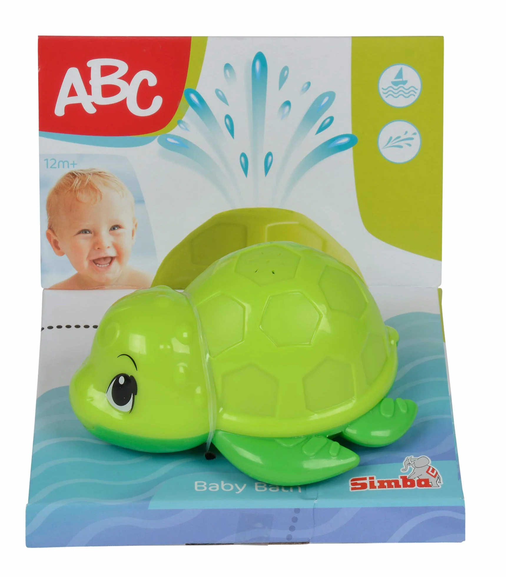 Simba ABC kąpiel żółw 11 cm pływa fontanna zabawki dla niemowląt do wanny od 12 miesięcy