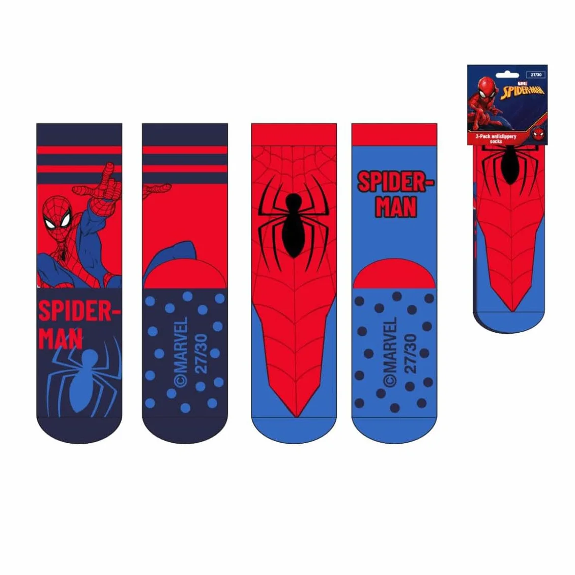 CERDÁ LIFE'S LITTLE MOMENTS Antypoślizgowa konstrukcja | Skarpety Spiderman Wygodne aplikacje (2 sztuki) Unisex dzieci, Spiderman, 23-26 EU