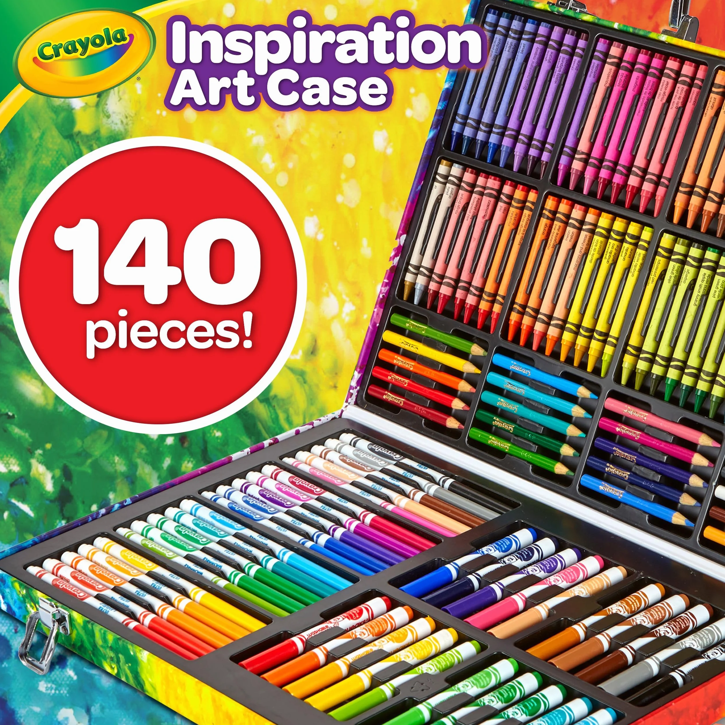 Crayola Tęczowa Walizka Kolorów – Kreatywny Zestaw z 140 Elementami, Zalecany Wiek: 5-10 Lat, 04-2532