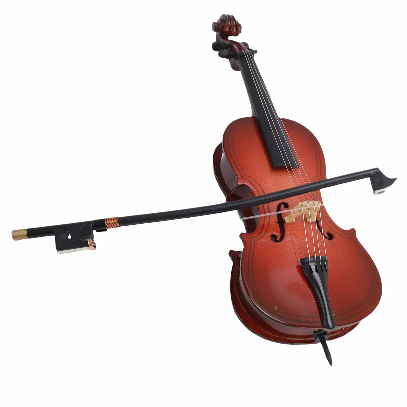 drewniany miniaturowy model wiolonczeli, model repliki instrumentu muzycznego z stojakiem bok case do lalki