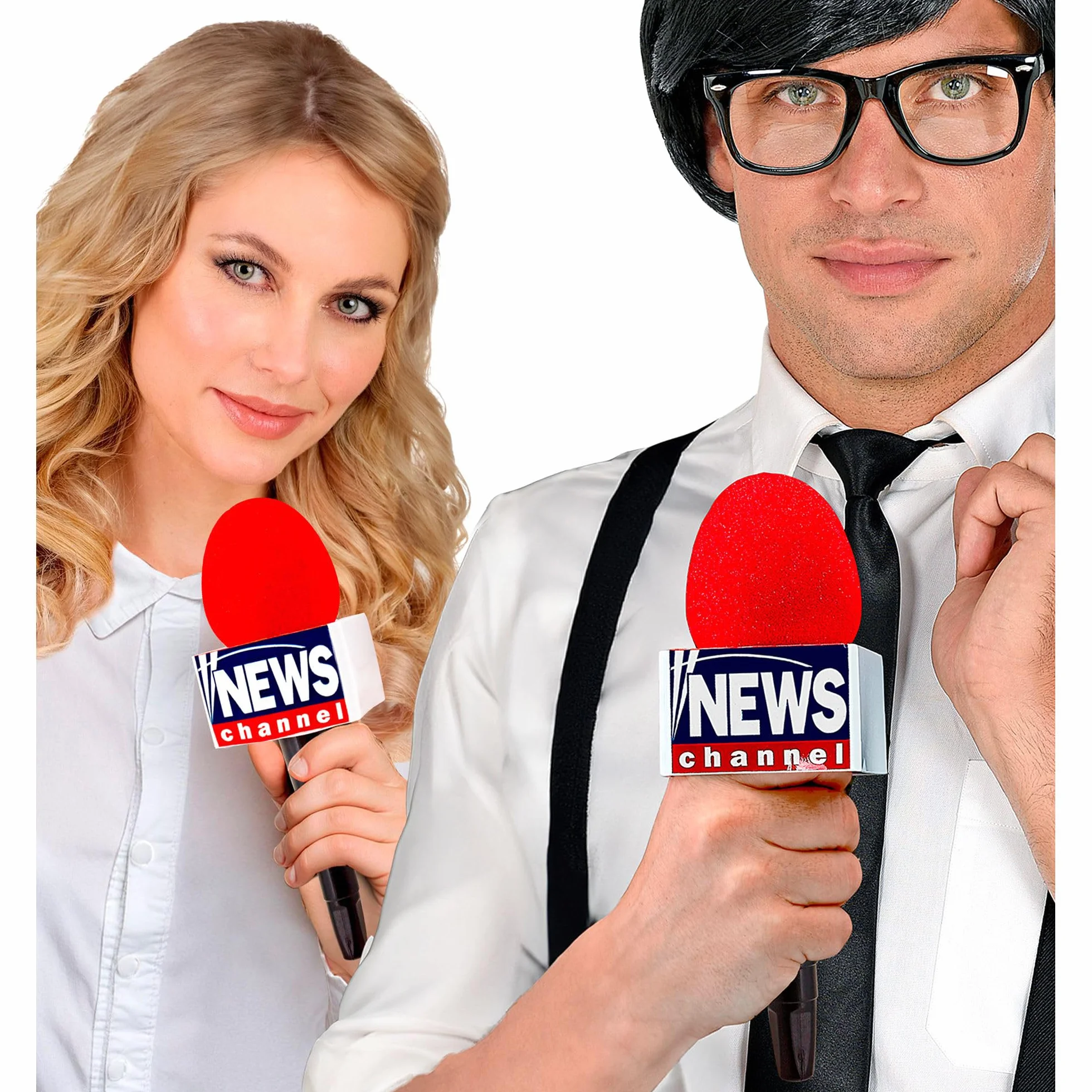 W WIDMANN MILANO Party Fashion - Mikrofon Breaking News, 25 cm, Akcesorium Prezenter, Karnawał