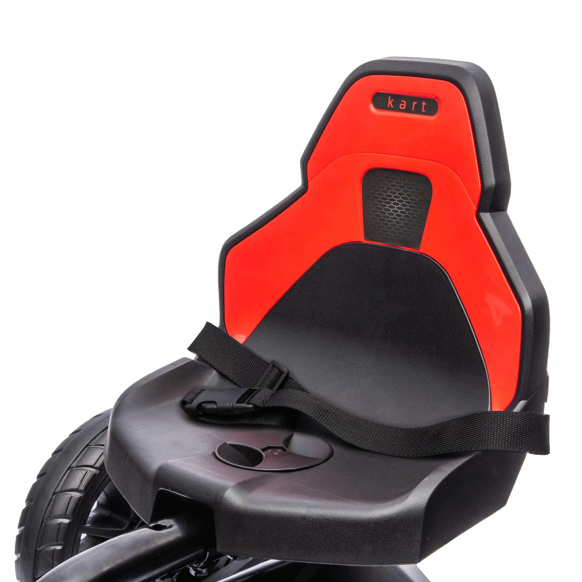 HOMCOM Kart na pedały dla dzieci, go-Kart z regulowanym siedziskiem 4-pozycyjnym, ciche koła EVA, 100 x 58 x 58,5 cm, rower i pojazd dziecięcy, czerwony i czarny