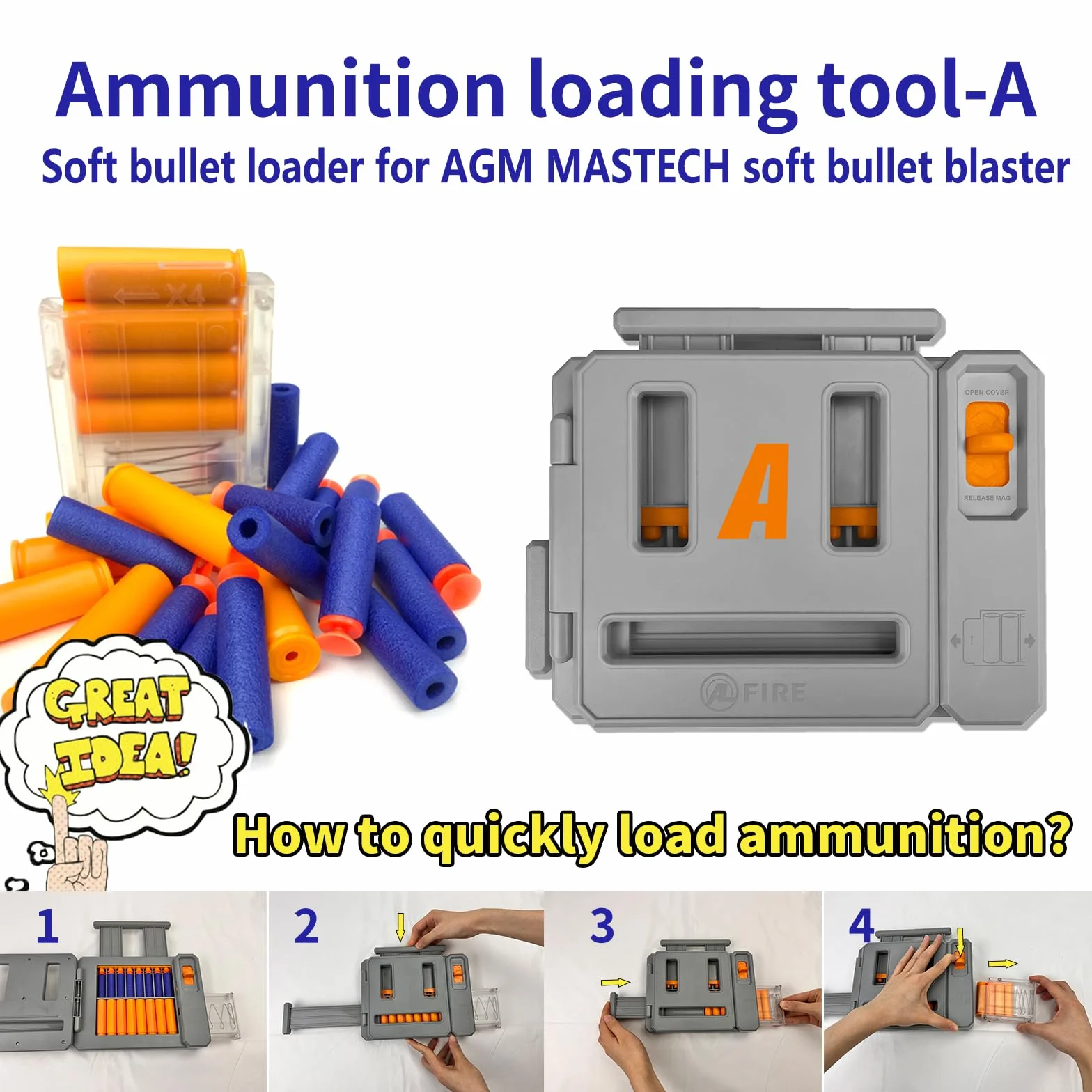 AGM MASTECH M24 miękki pistolet zabawkowy z pianki, design z wyrzucającymi łuskami nabojowymi, ulepszona luneta celownicza, ładownica do rzutek, 40 miękkich rzutek piankowych, 20 łusek nabojowych, 2