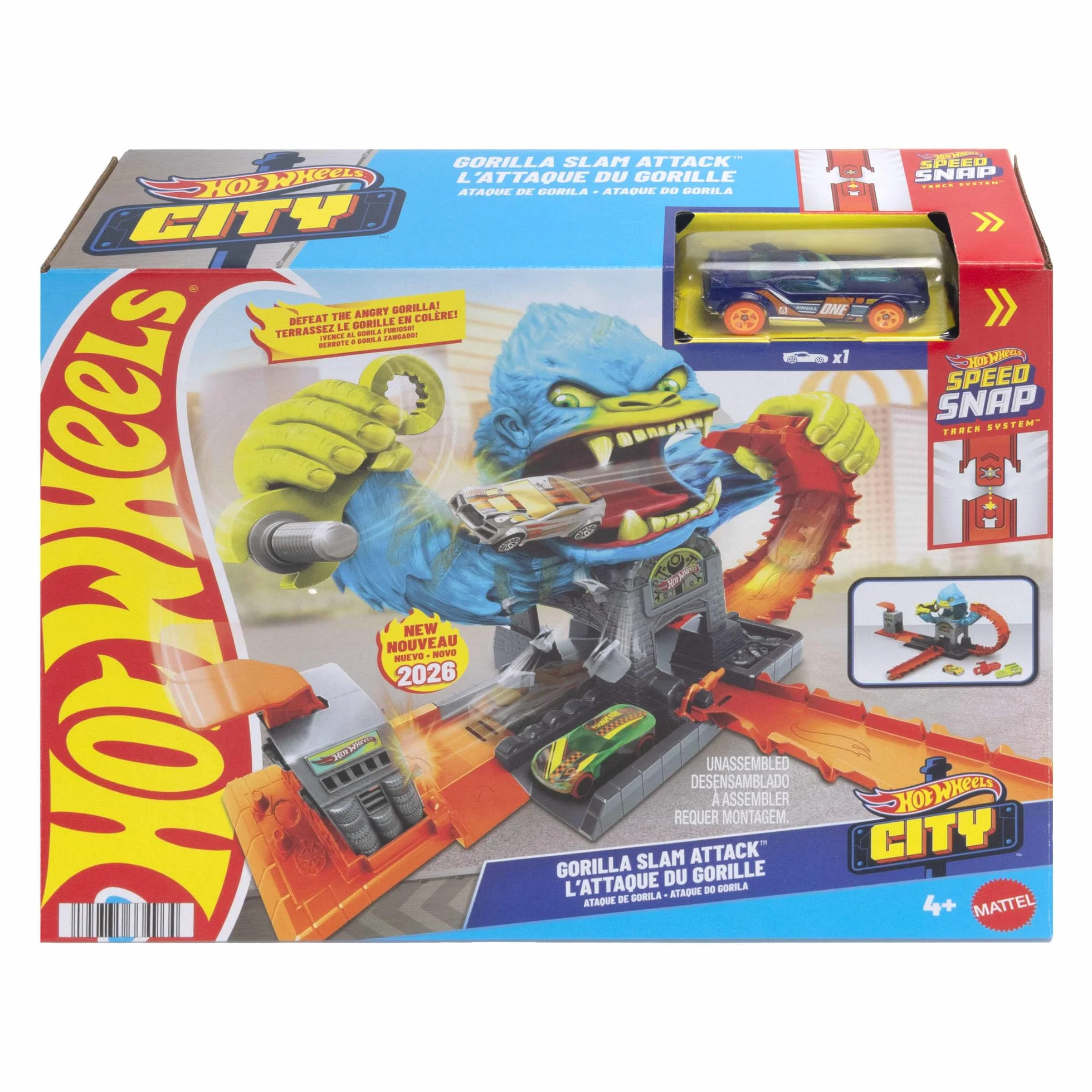 Hot Wheels City Głodny Goryl Zestaw Tor Samochód 1:64 JHL92
