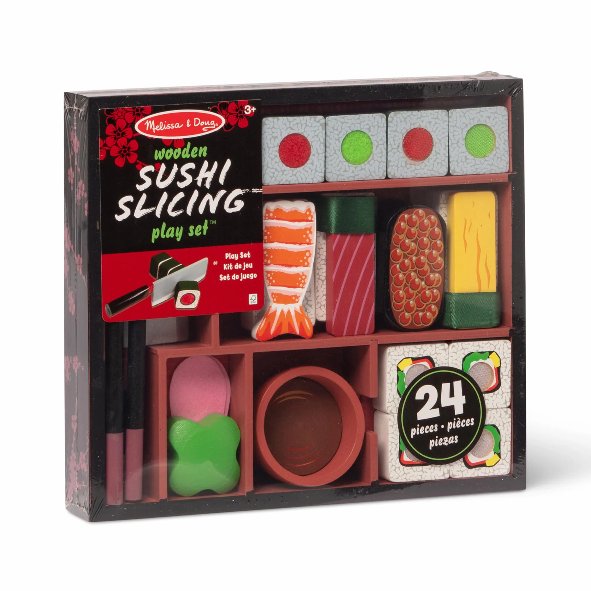 Melissa & Doug – zabawkowy zestaw do krojenia sushi | zabawa imaginacyjna | zabawkowe jedzenie | 3+ | prezent dla chłopca lub dziewczynki