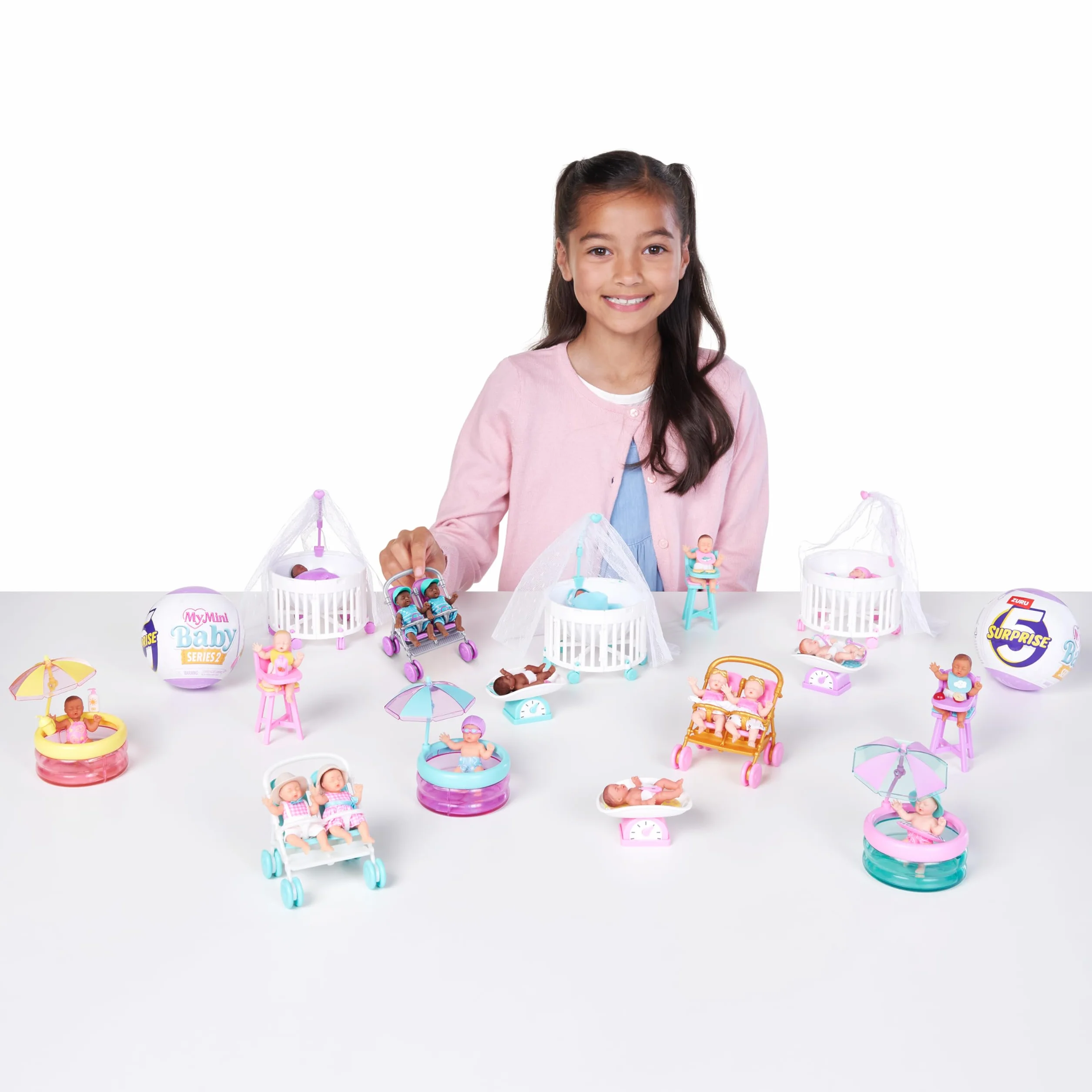 5 Surprise My Mini Baby Series 2 od ZURU, kolekcjonerska tajemnicza kapsułka, zabawka dla dziewcząt, realistyczne miniaturowe dziecko, zestaw do zabawy i akcesoria (pojedyncza kapsułka)